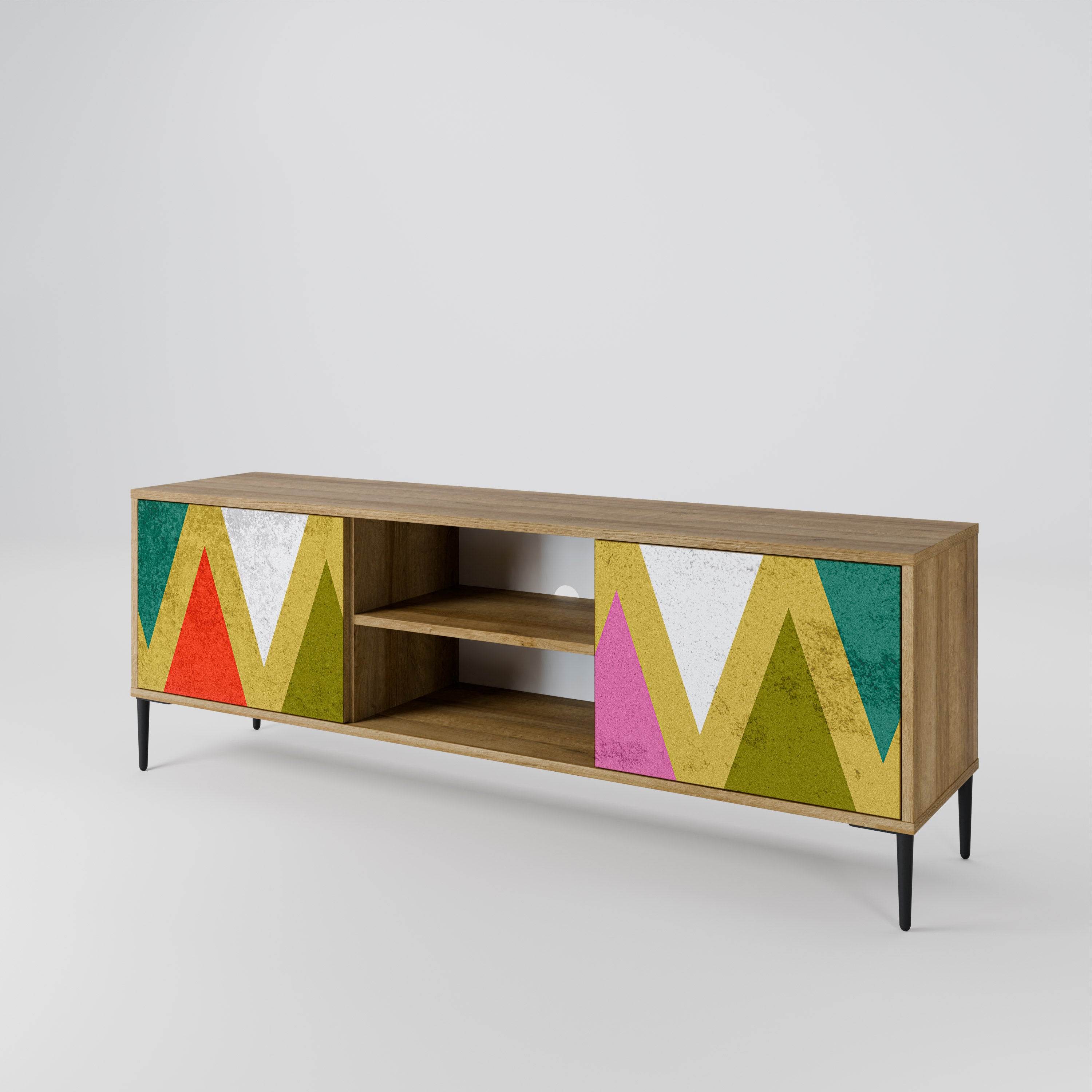 COLORFUL TRIANGLES Dvoudveřový TV stolek