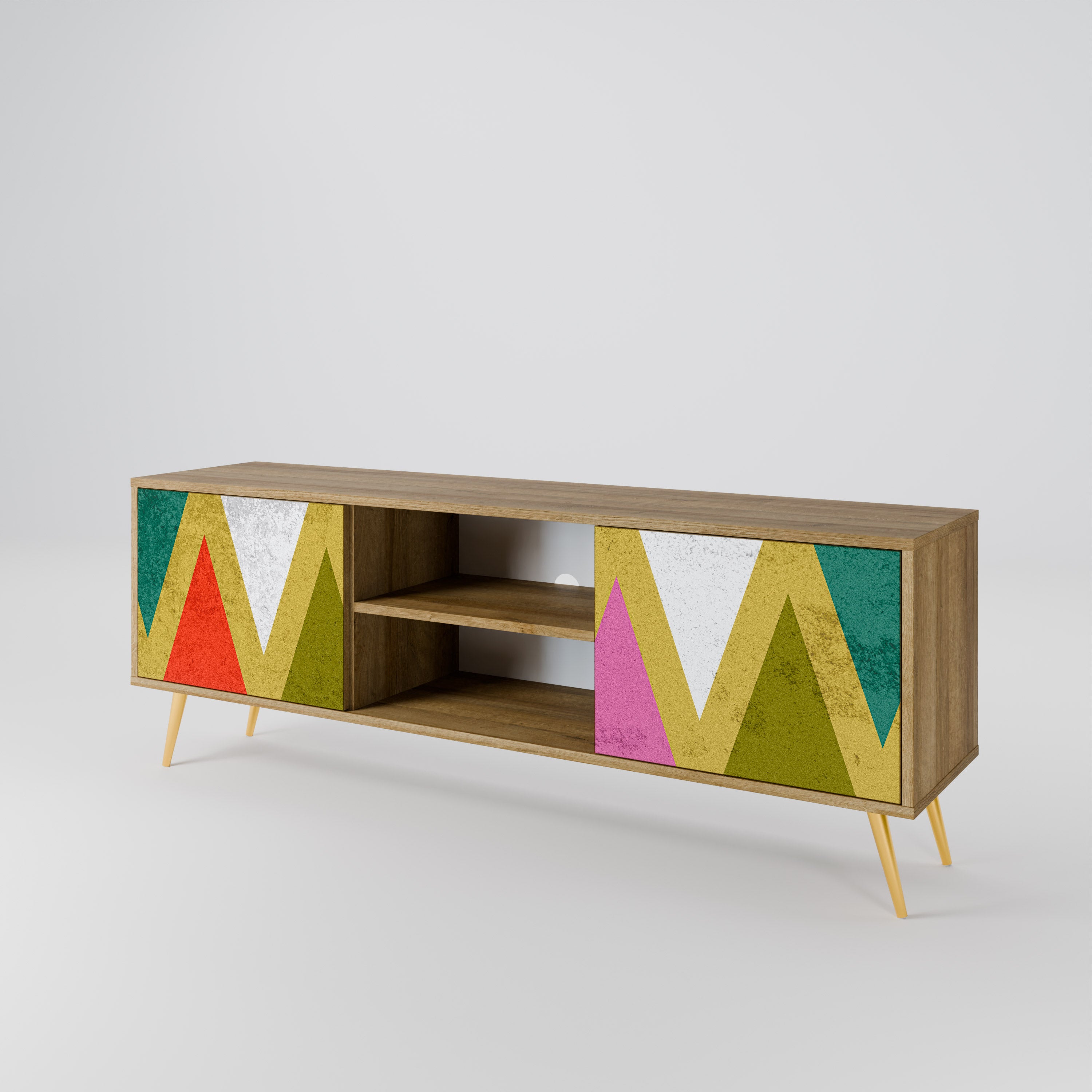 COLORFUL TRIANGLES Dvoudveřový TV stolek
