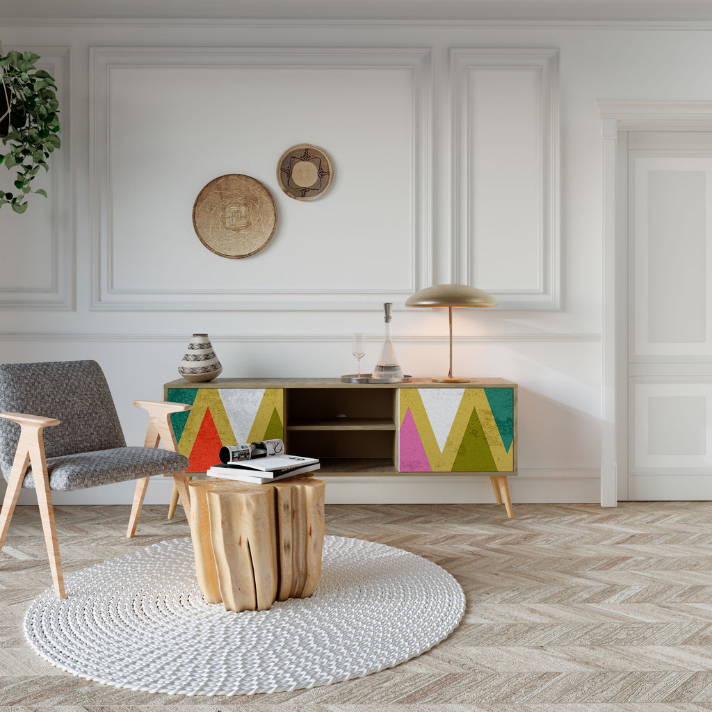 COLORFUL TRIANGLES 2-Door TV Cabinet