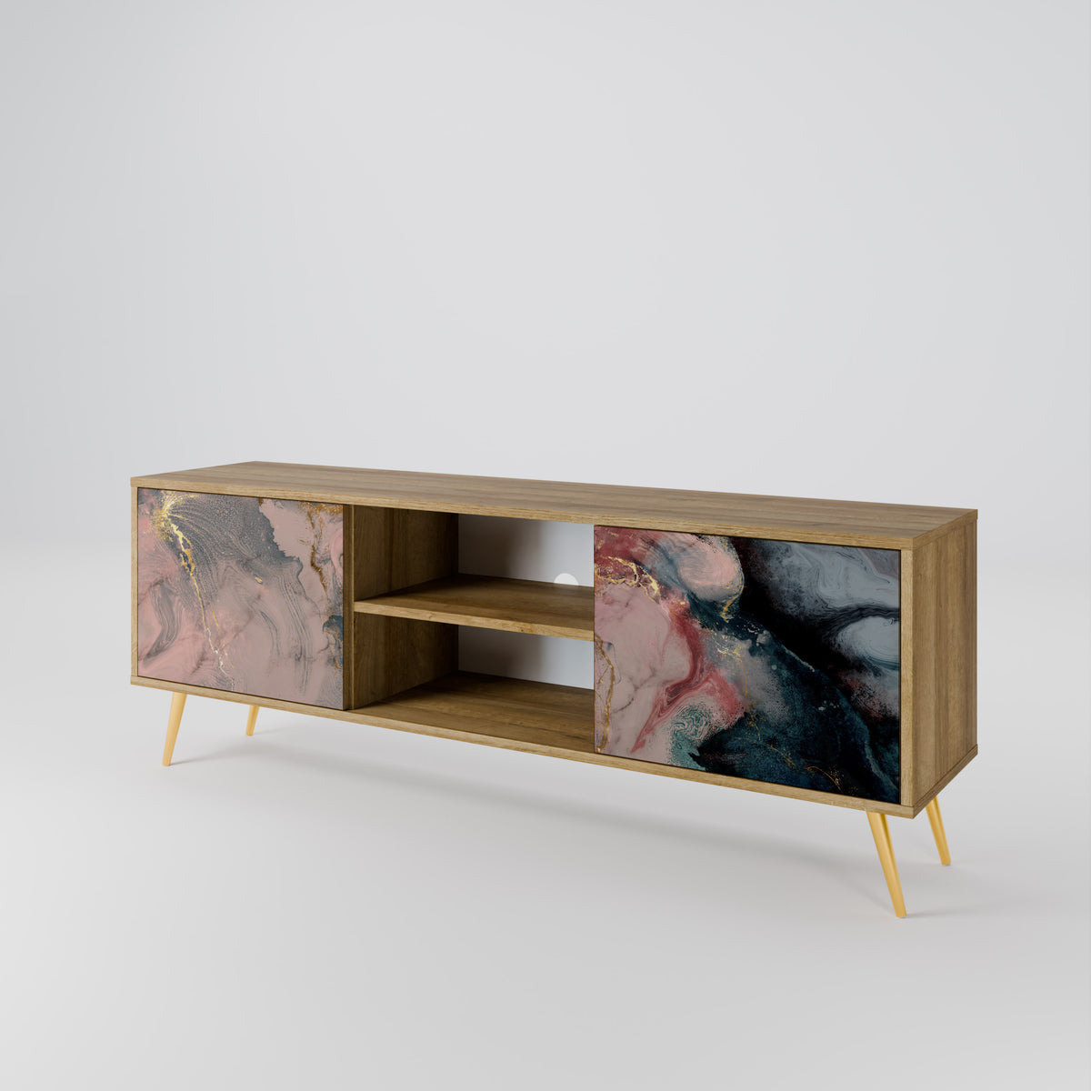 GILDED SWIRLS Dvoudveřový TV stolek