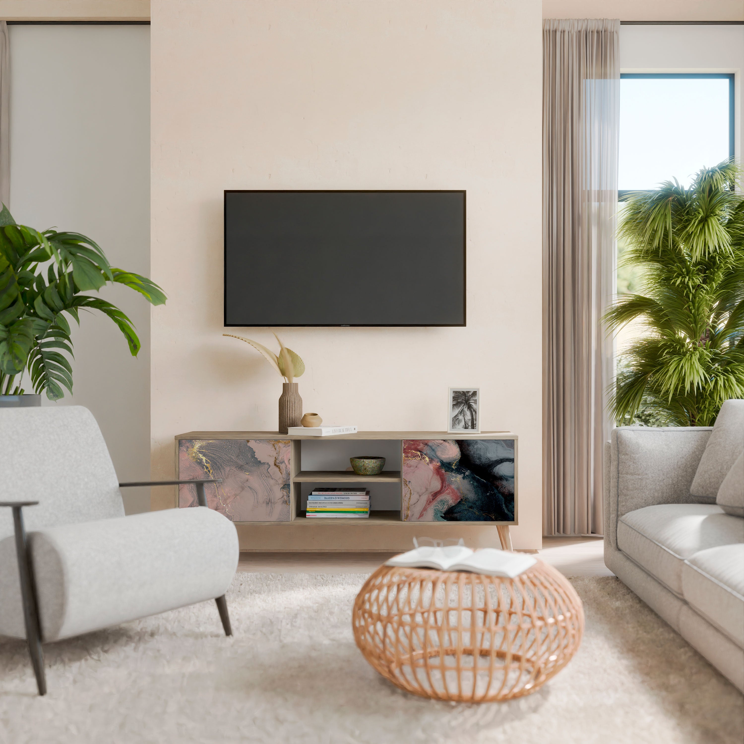 GILDED SWIRLS 2-Door TV Cabinet