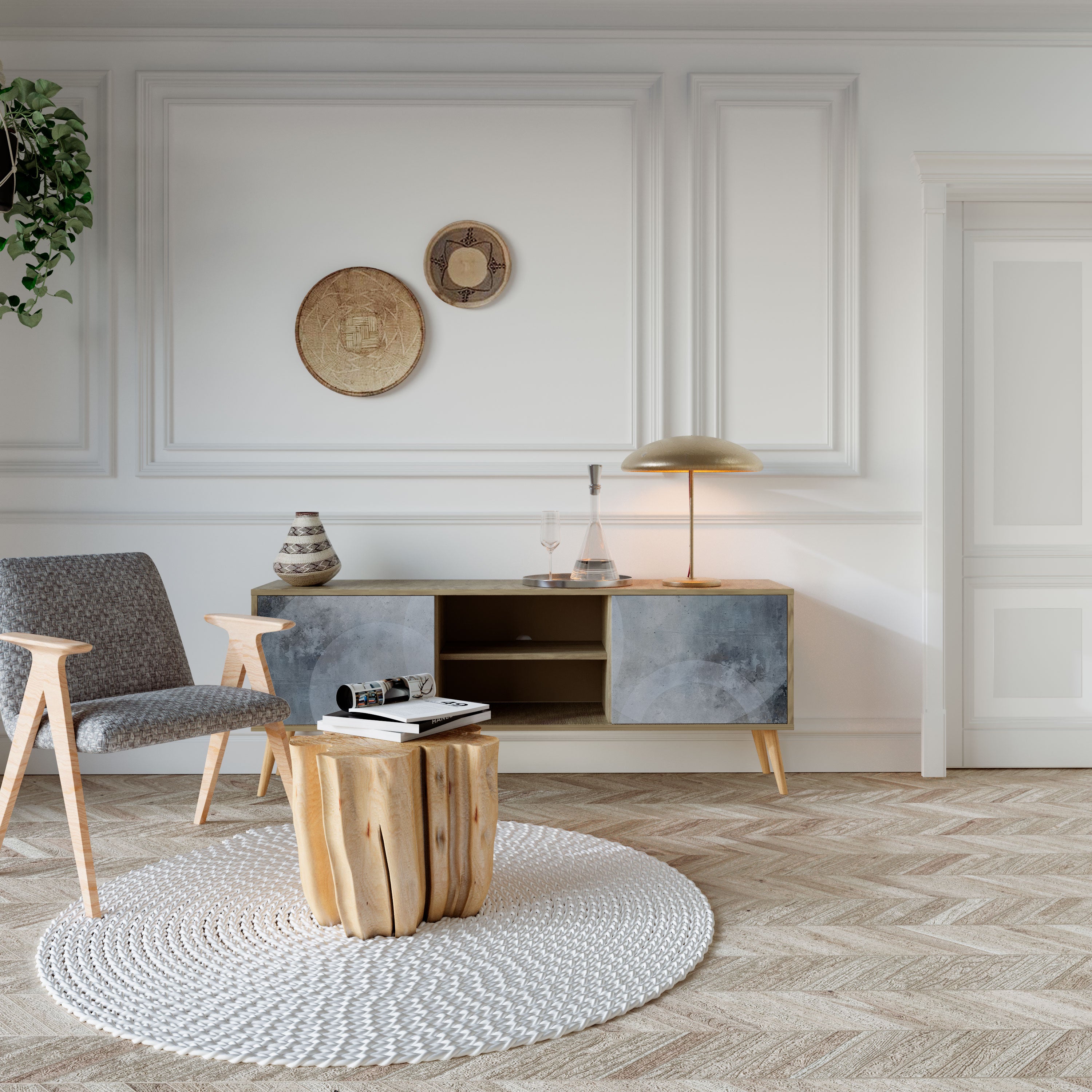 MUTED ARC 2-Door TV Cabinet