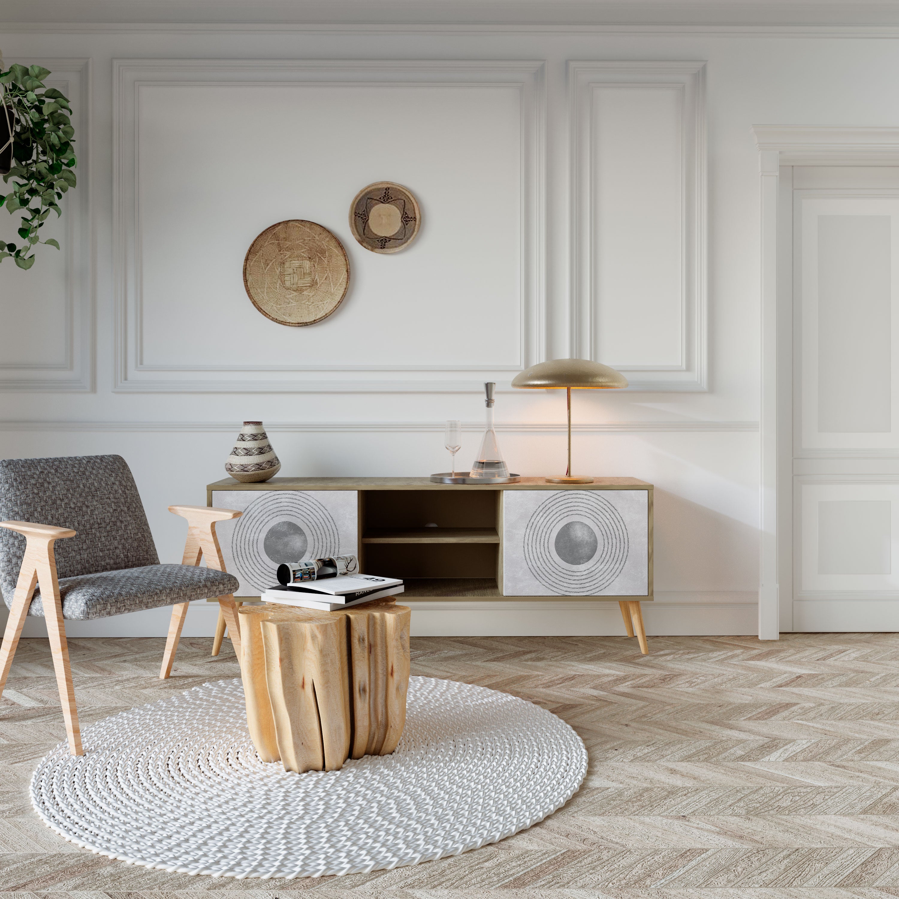 SOLID CIRCLES 2-Door TV Cabinet