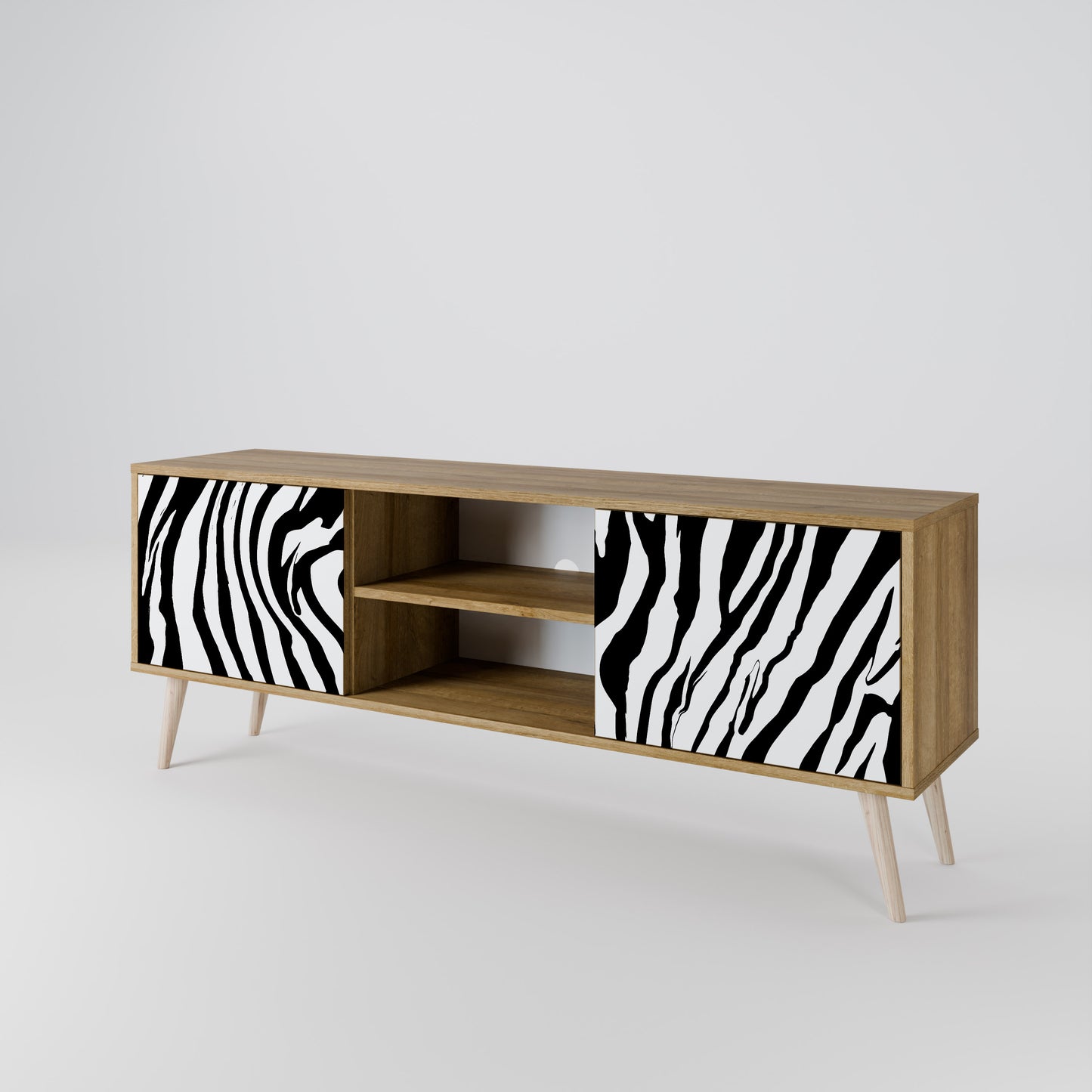 SPLENDID ZEBRA Dvoudveřový TV stolek
