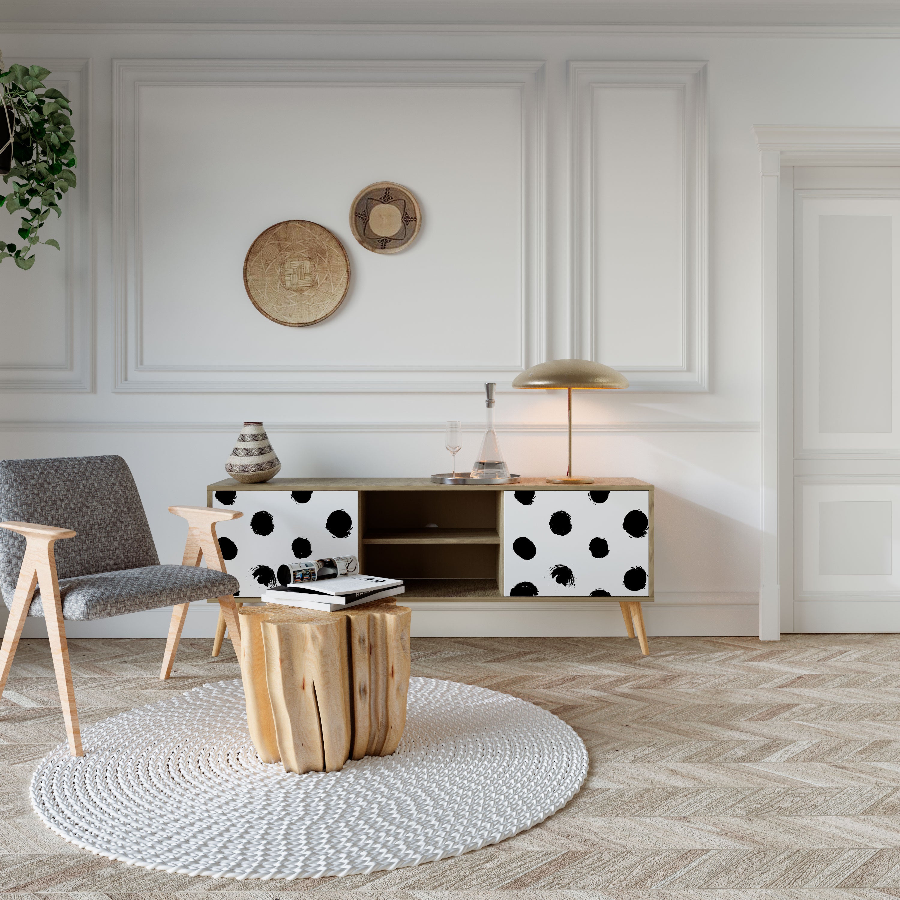 SLIPPING MINUTES 2-Door TV Cabinet