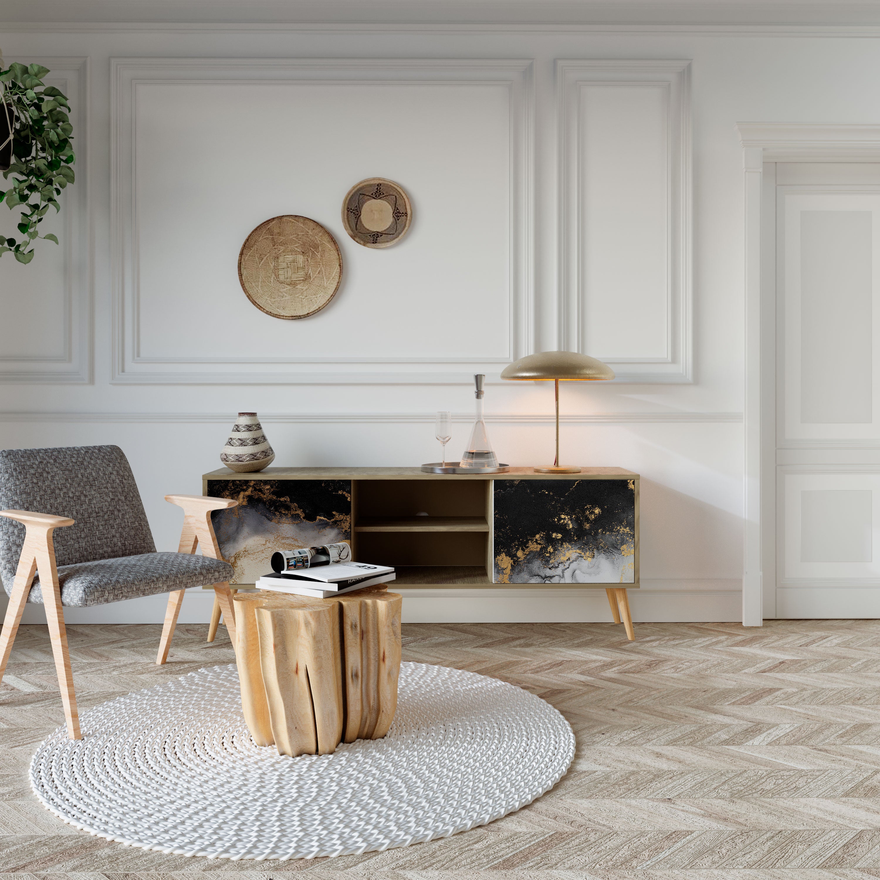 MARBLE OF TOMMORROW 2-Door TV Cabinet