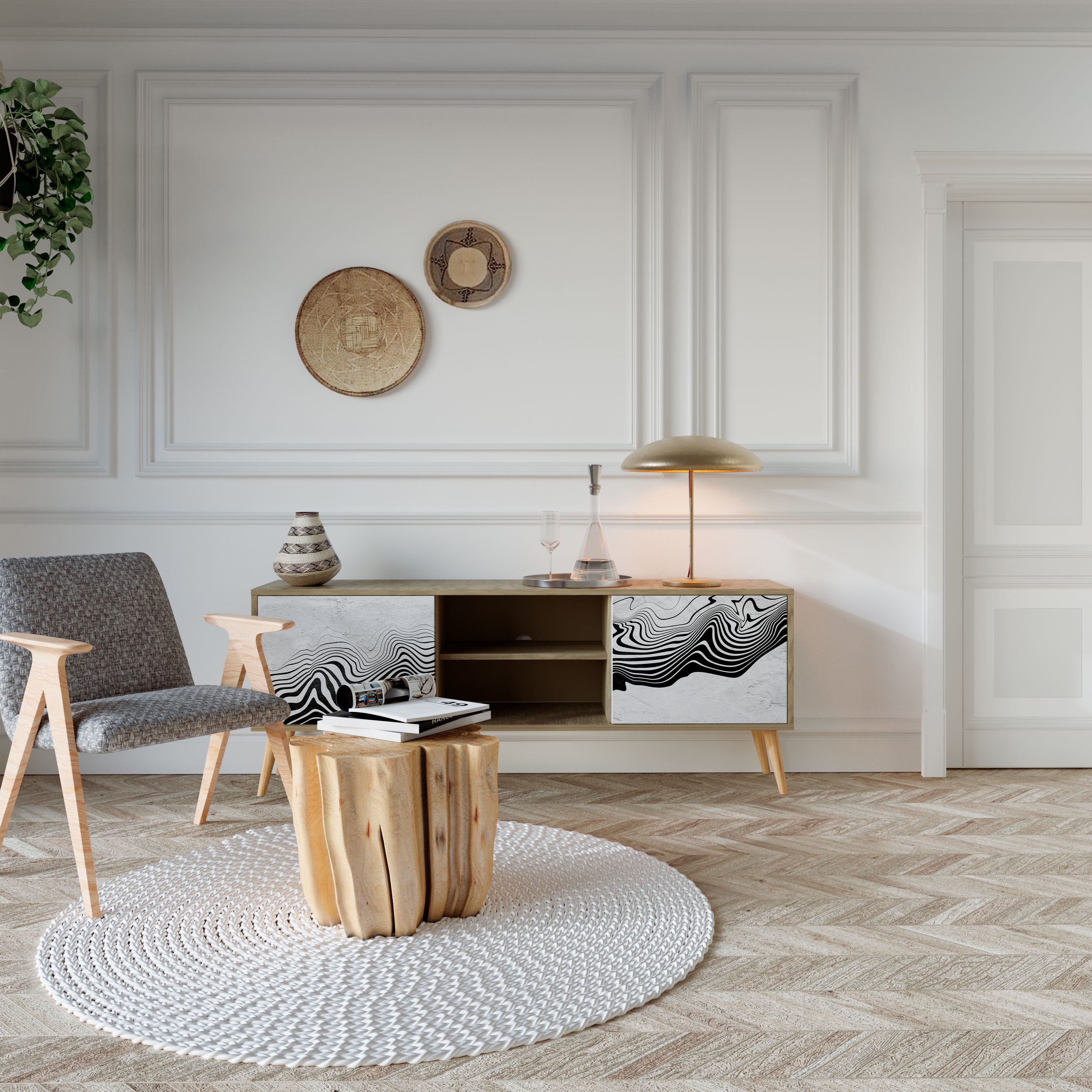 MONOCHROME MIRAGE 2-Door TV Cabinet