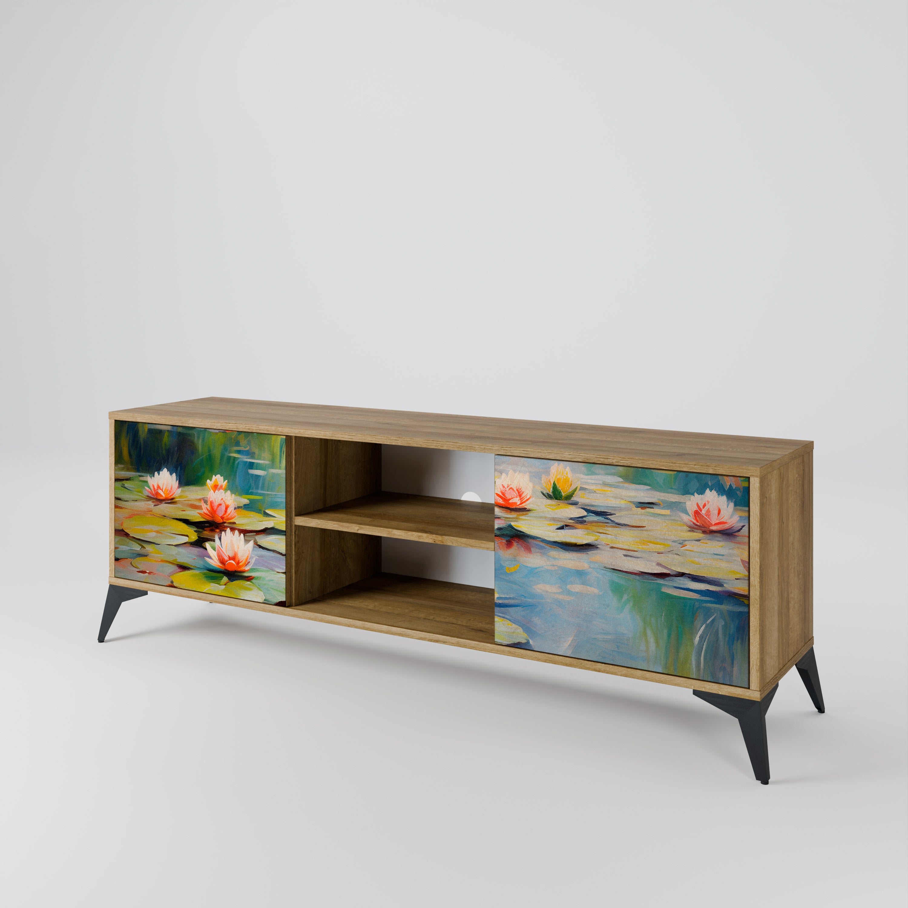BLOOMING WATERS 2-Door TV Cabinet
