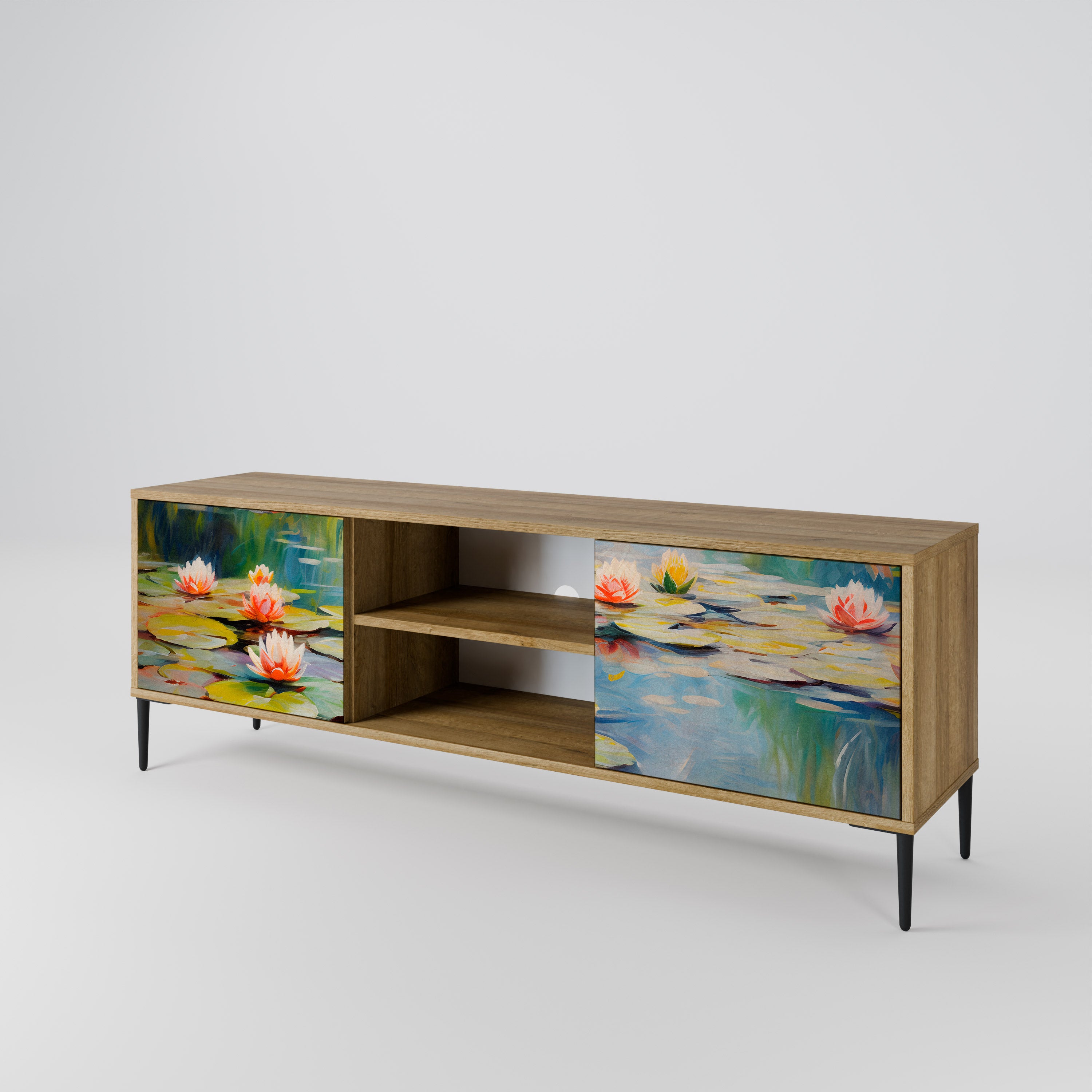 BLOOMING WATERS 2-Door TV Cabinet