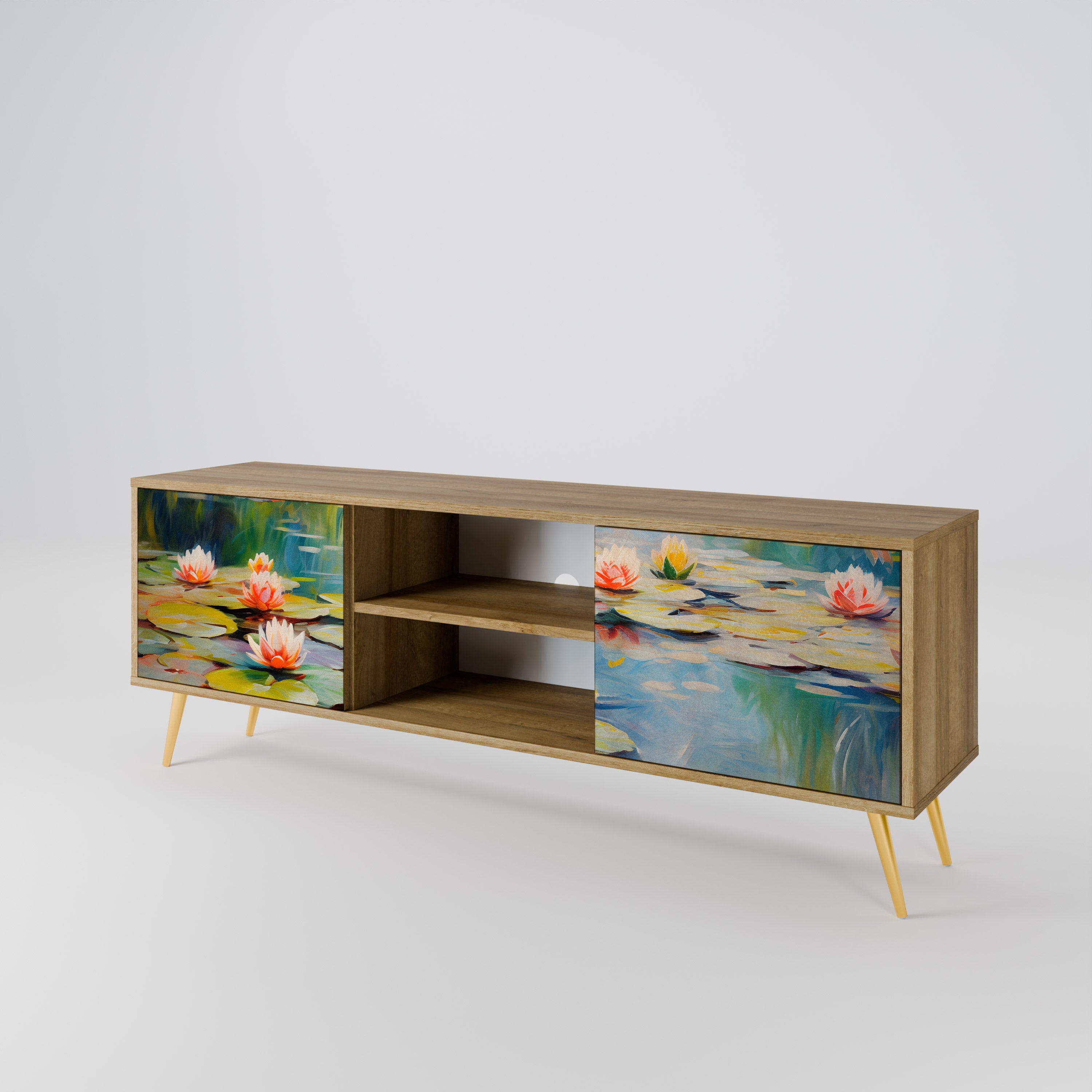 BLOOMING WATERS 2-Door TV Cabinet