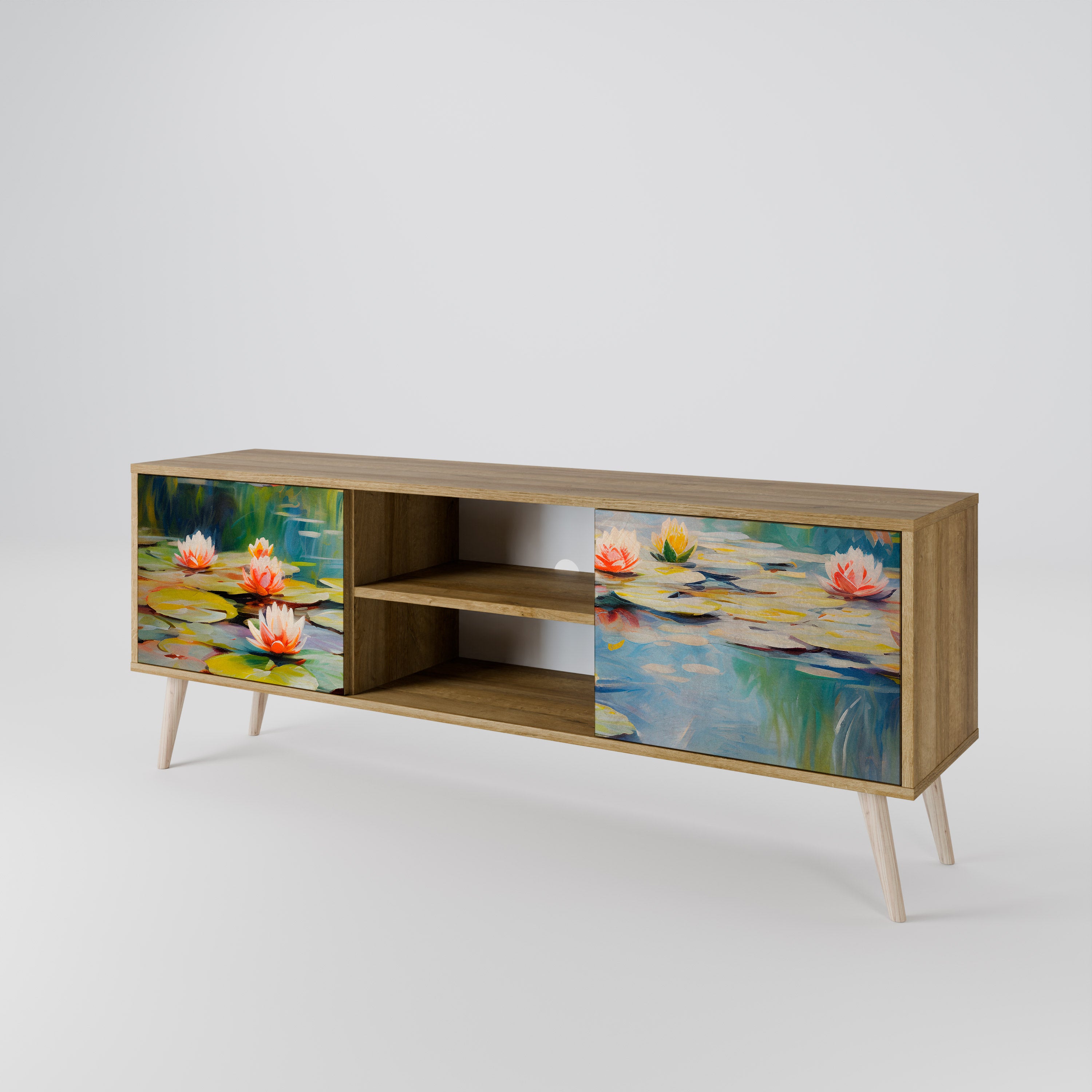 BLOOMING WATERS 2-Door TV Cabinet