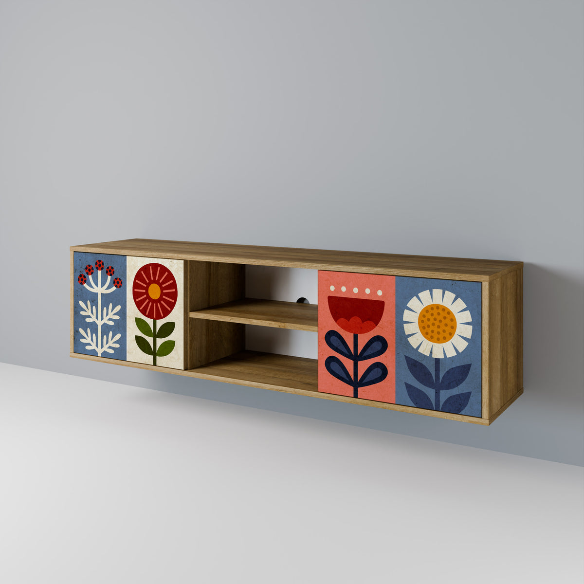 SCANDIC FLOWERET Dvoudveřový TV stolek