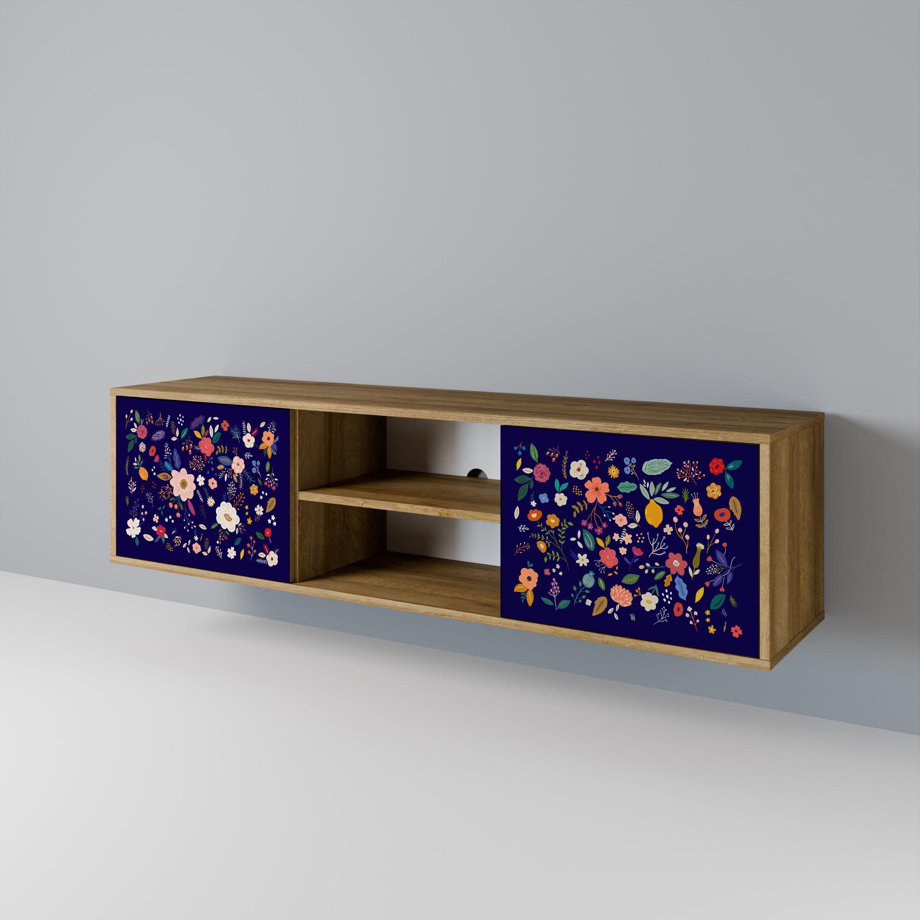 FLORAL COMBINATION 2-Door TV Cabinet