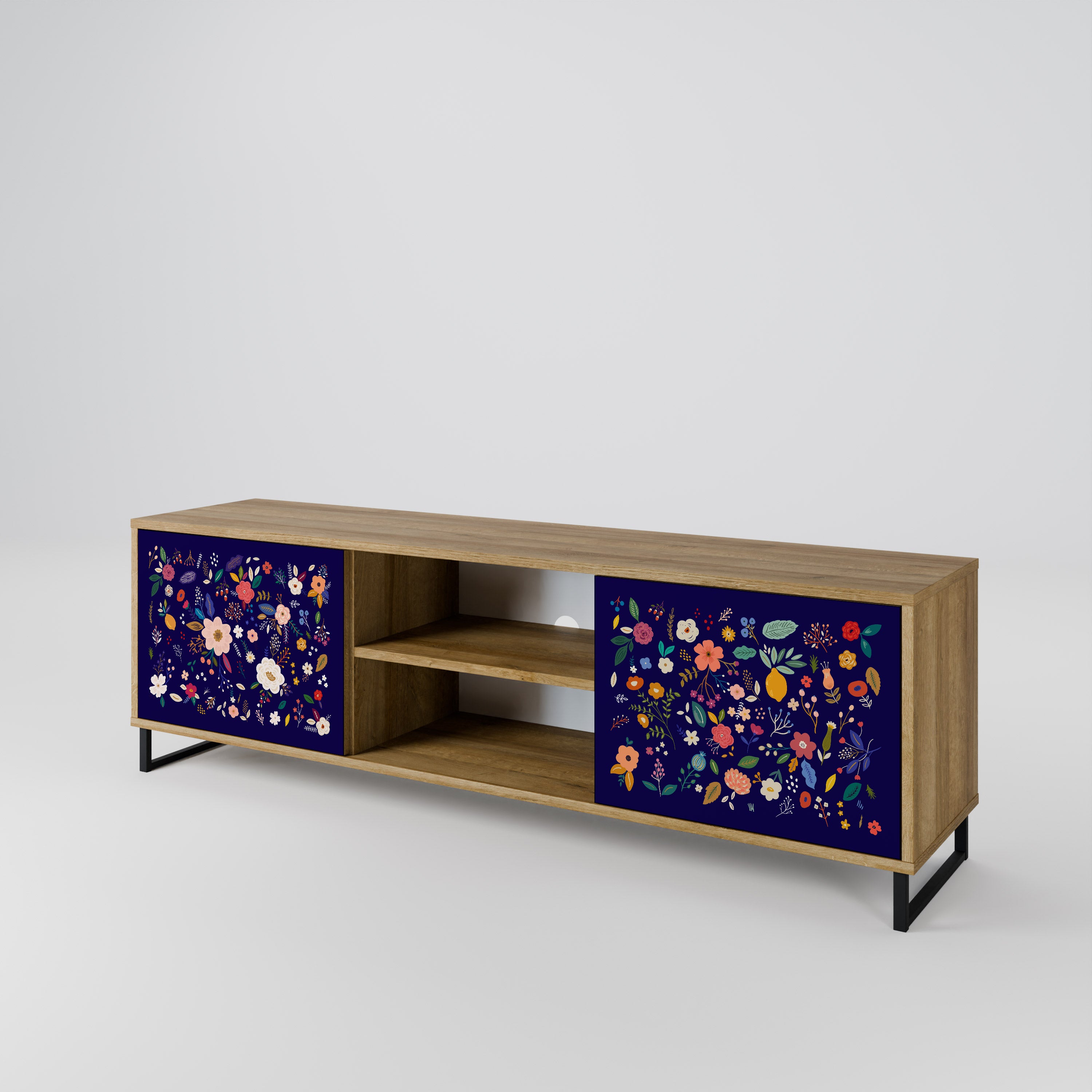 FLORAL COMBINATION 2-Door TV Cabinet