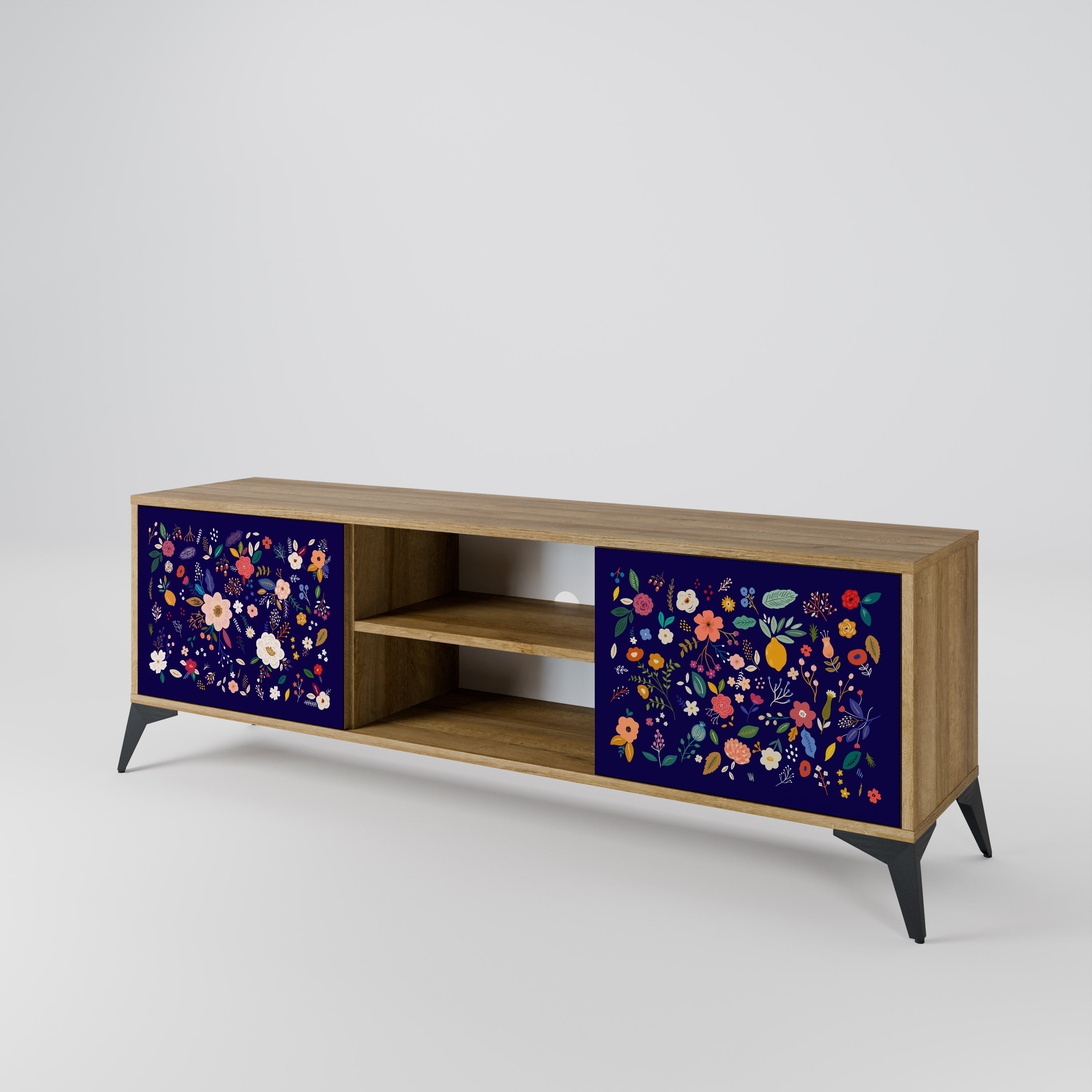 FLORAL COMBINATION 2-Door TV Cabinet