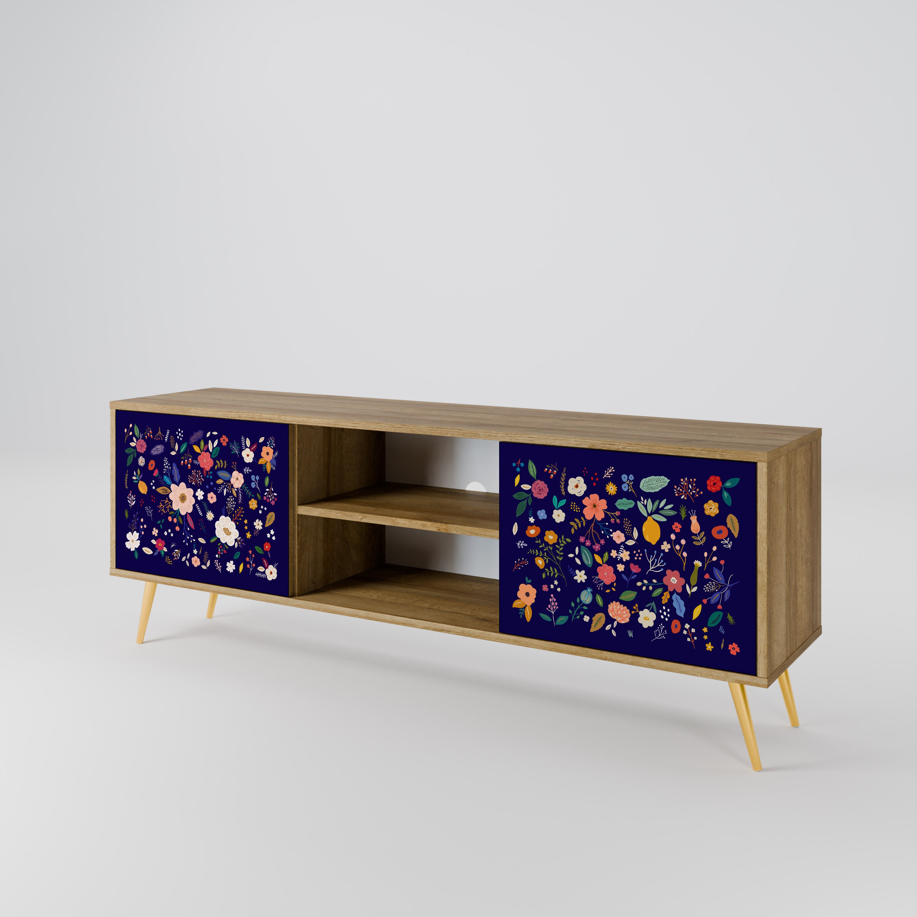 FLORAL COMBINATION 2-Door TV Cabinet