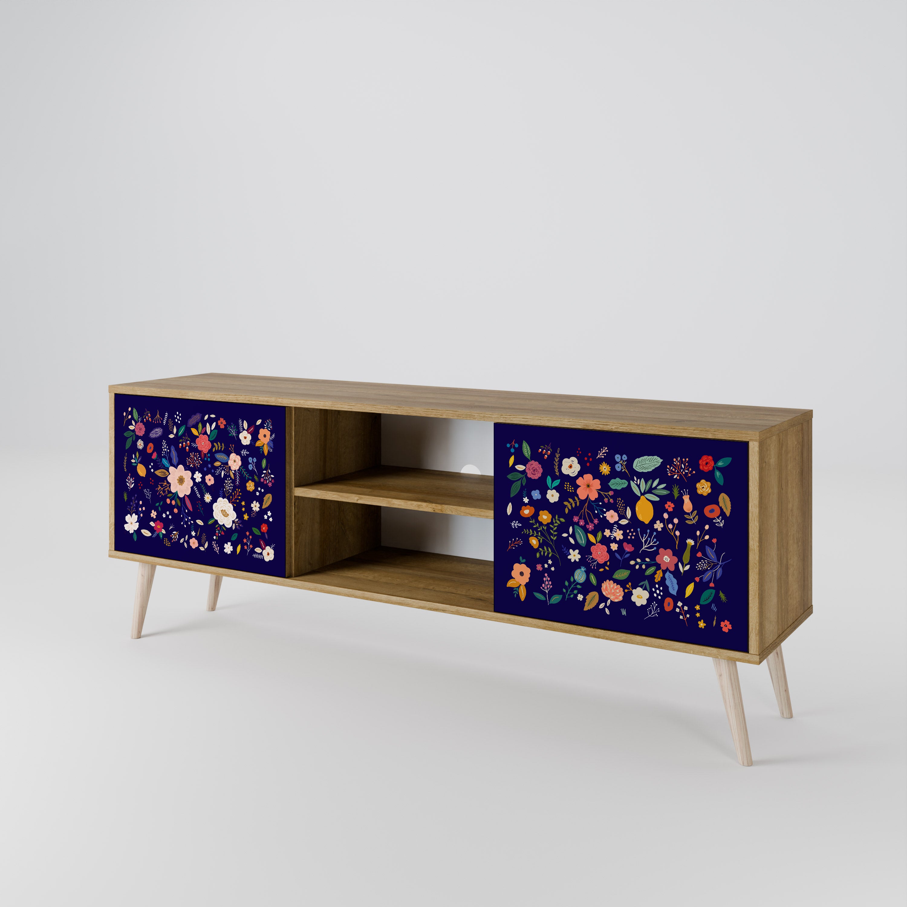 FLORAL COMBINATION 2-Door TV Cabinet