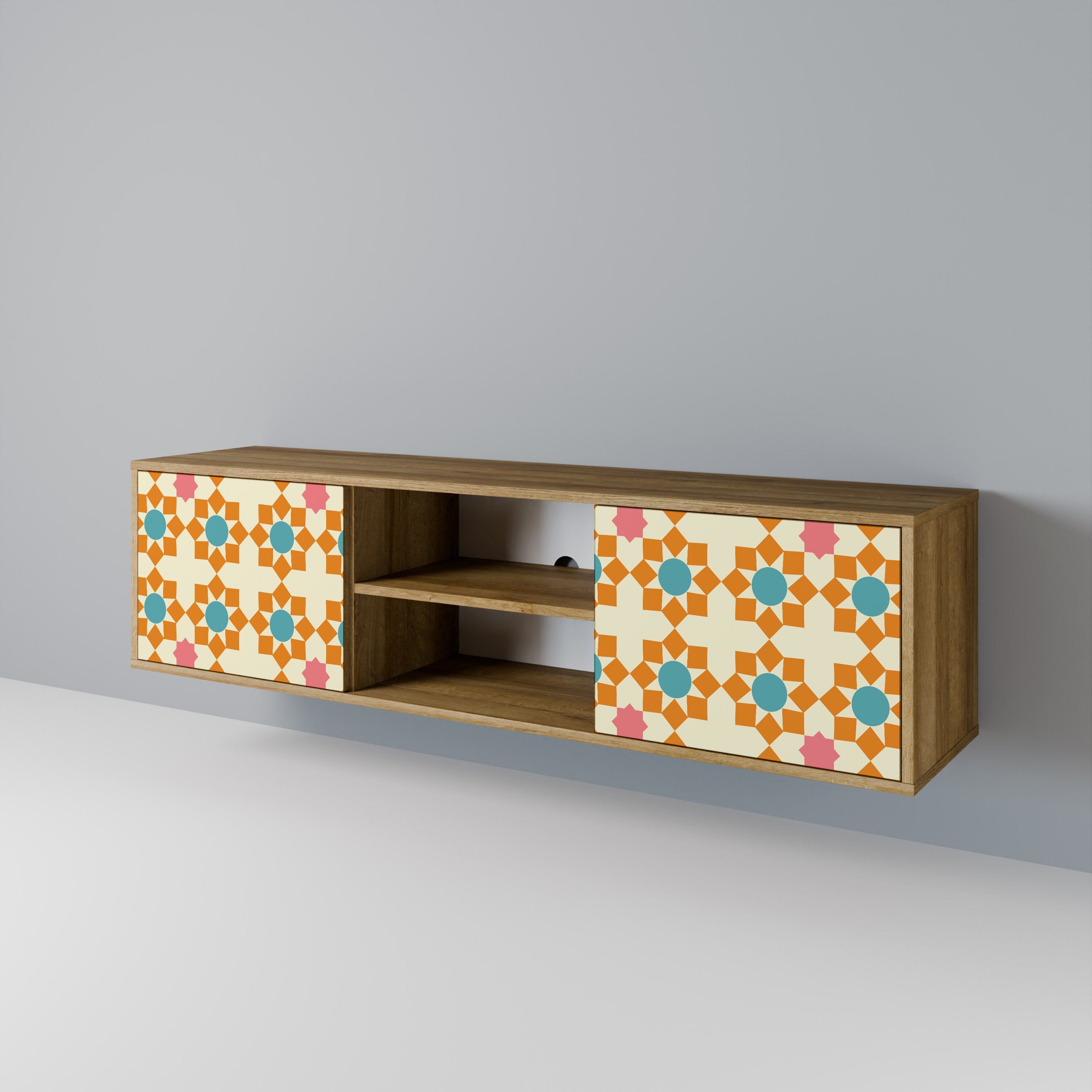 FLORAL DECOR 2-Door TV Cabinet