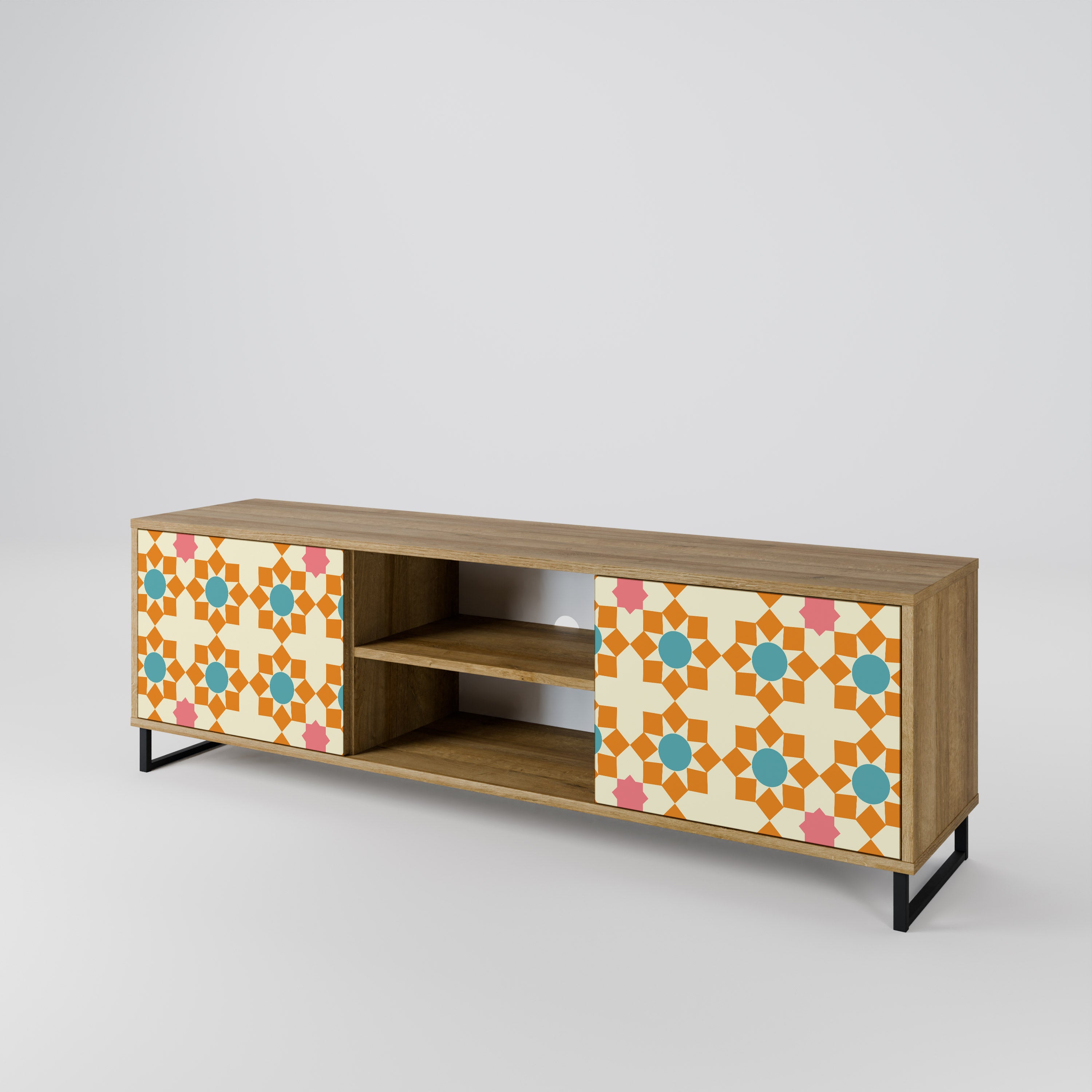 FLORAL DECOR 2-Door TV Cabinet