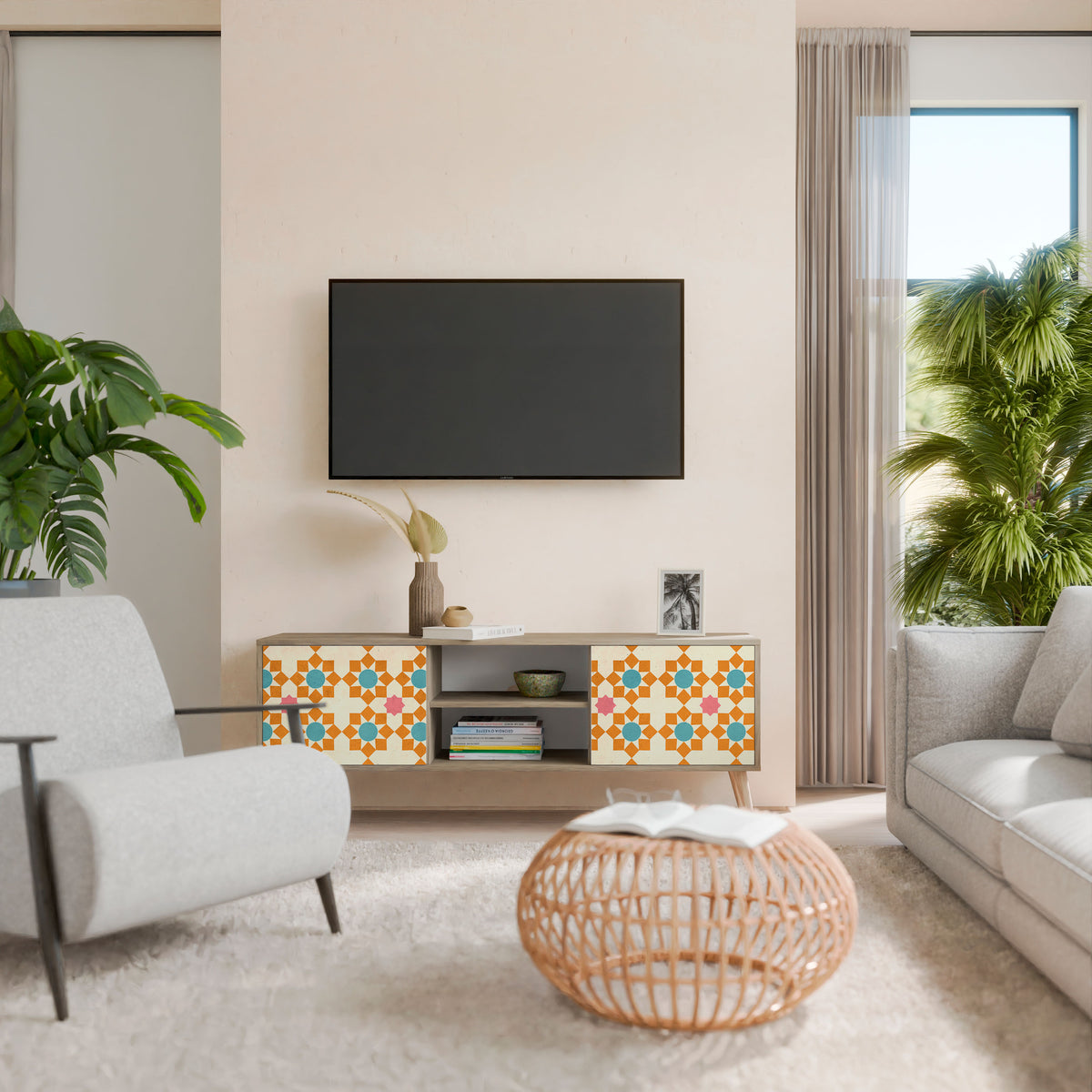 FLORAL DECOR Dvoudveřový TV stolek