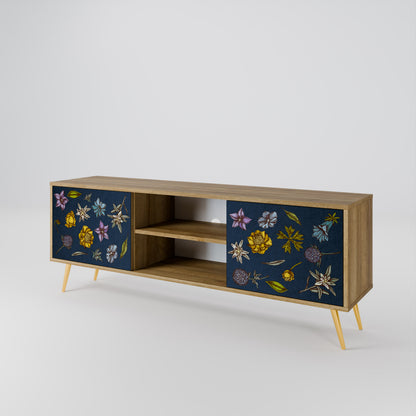 FLOWERS ON NAVY BLUE Dvoudveřový TV stolek