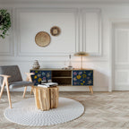 FLOWERS ON NAVY BLUE Dvoudveřový TV stolek