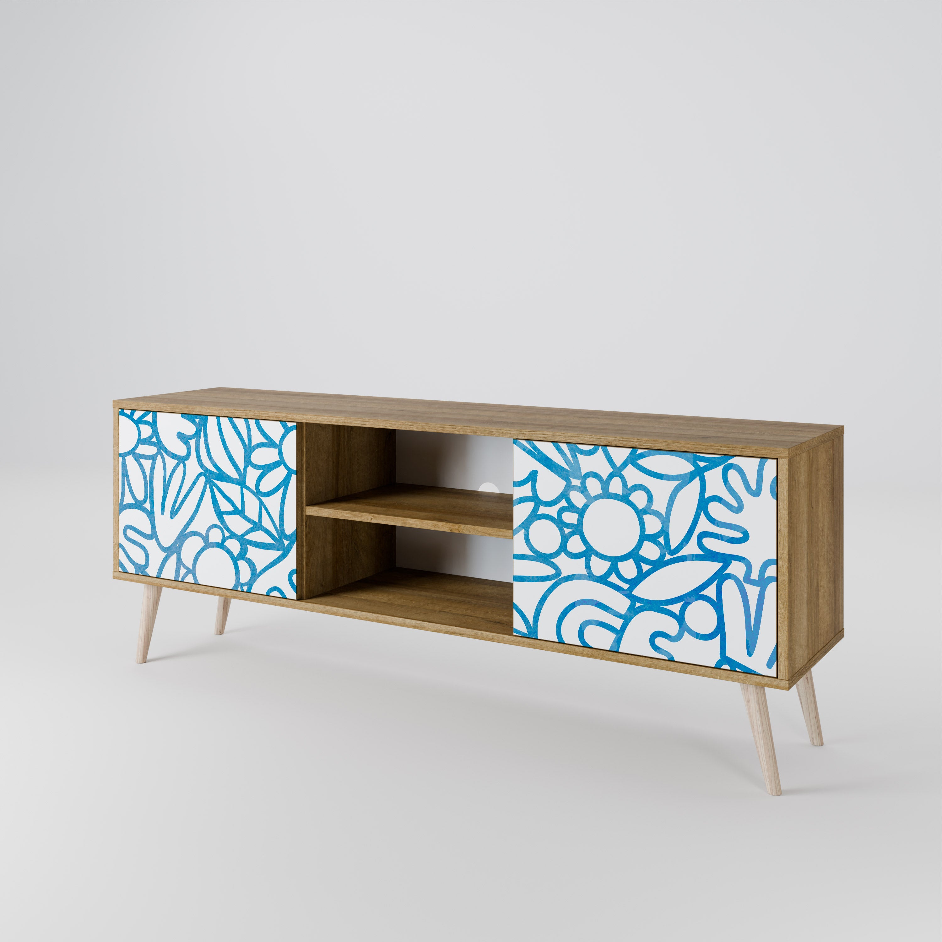 BLOOMY MORNING 2-Door TV Cabinet