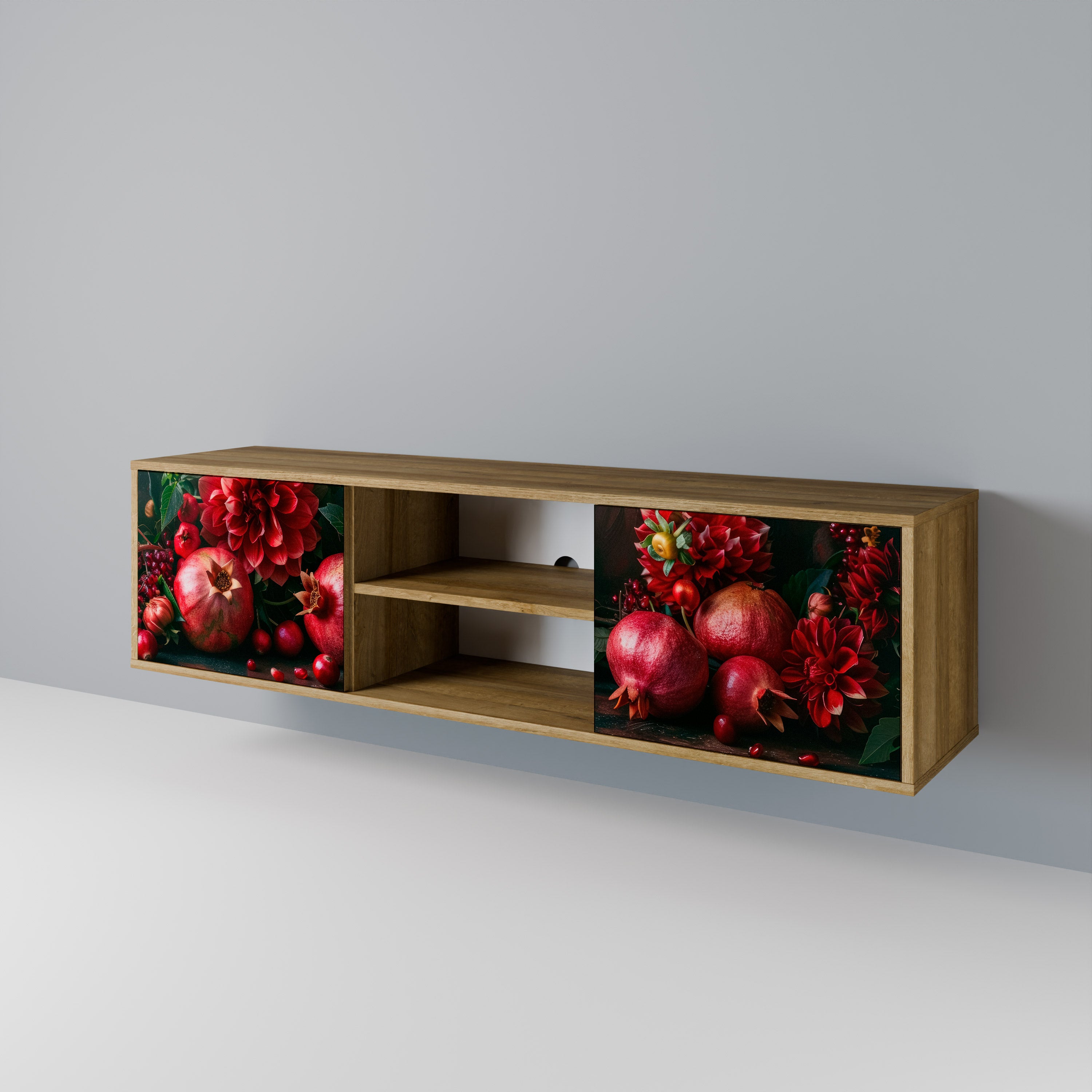 DAHLIAS AND POMEGRANATES 2-Door TV Cabinet