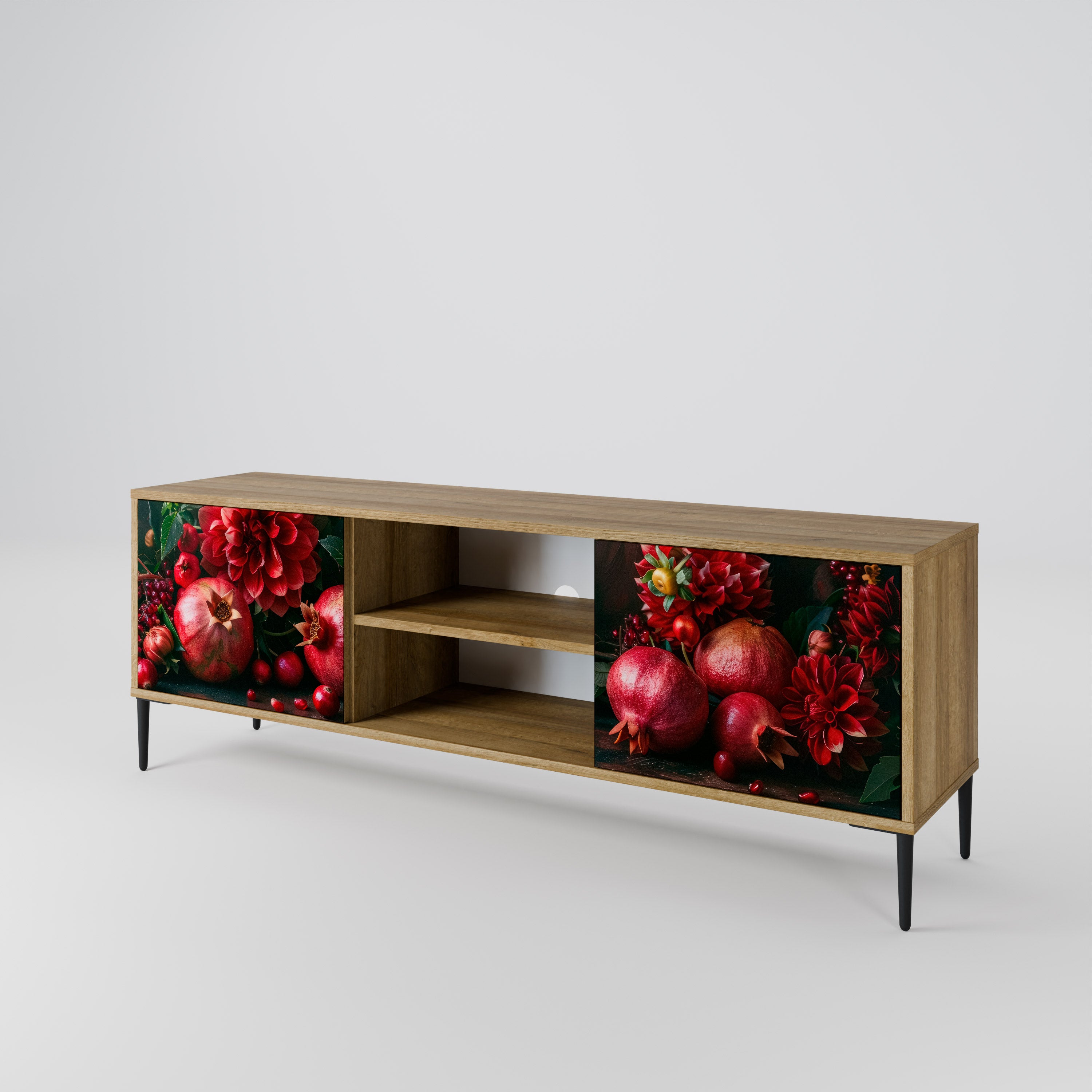 DAHLIAS AND POMEGRANATES 2-Door TV Cabinet