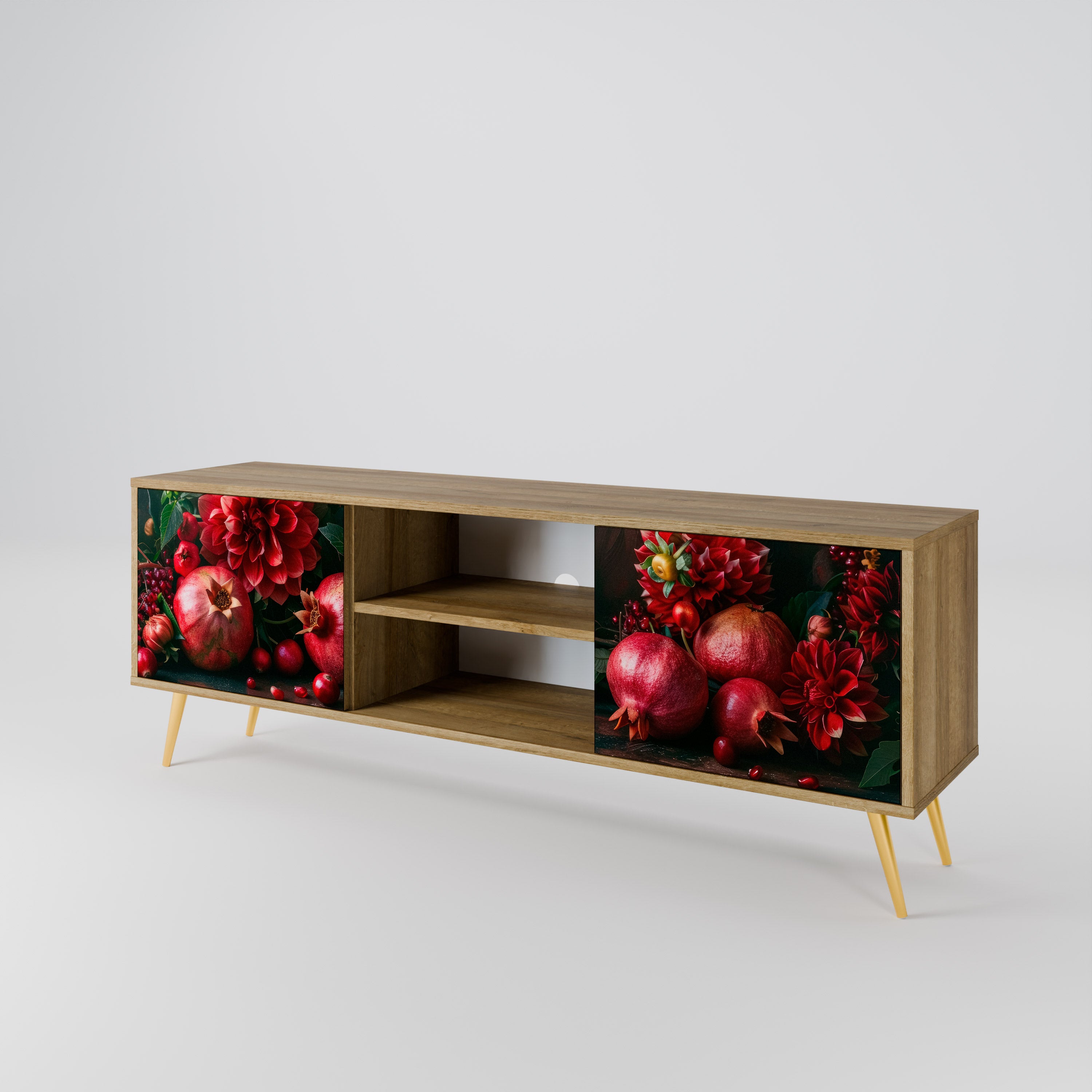 DAHLIAS AND POMEGRANATES 2-Door TV Cabinet