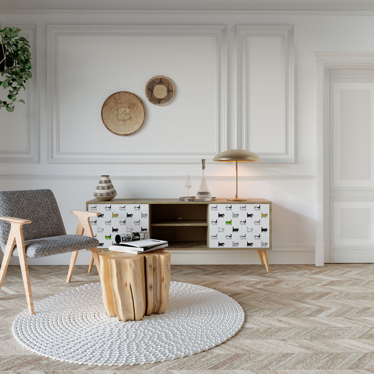 CATS COMPILATION Dvoudveřový TV stolek