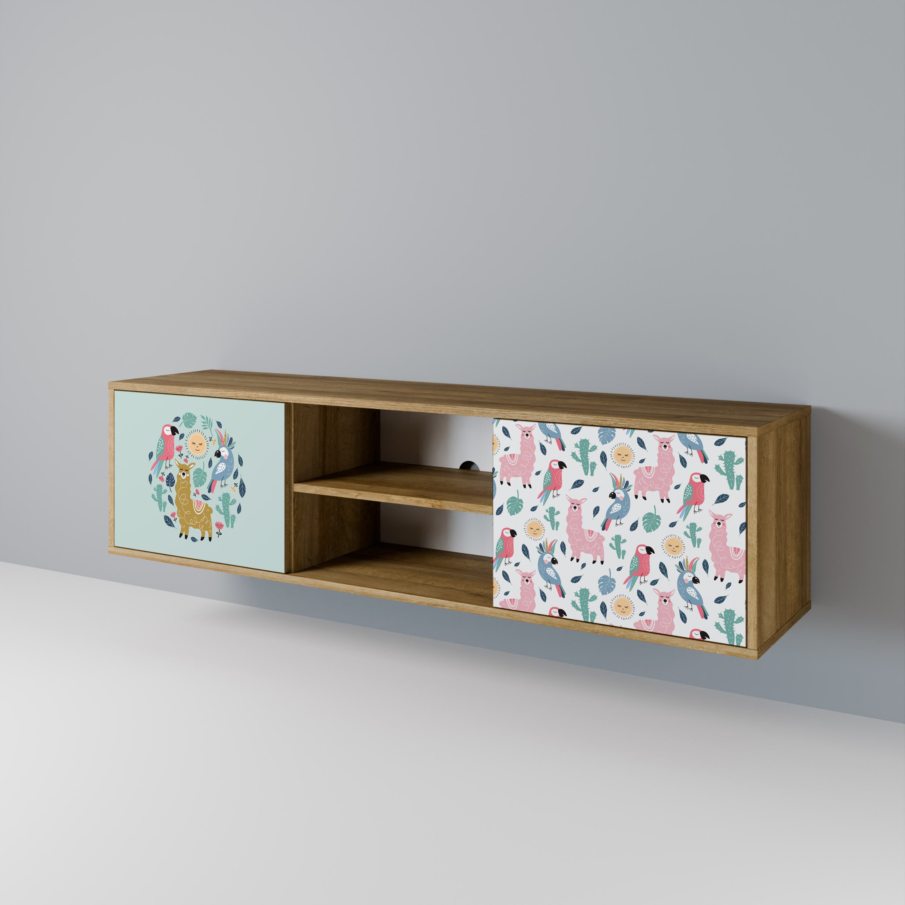 COLORFUL ALPACAS 2-Door TV Cabinet