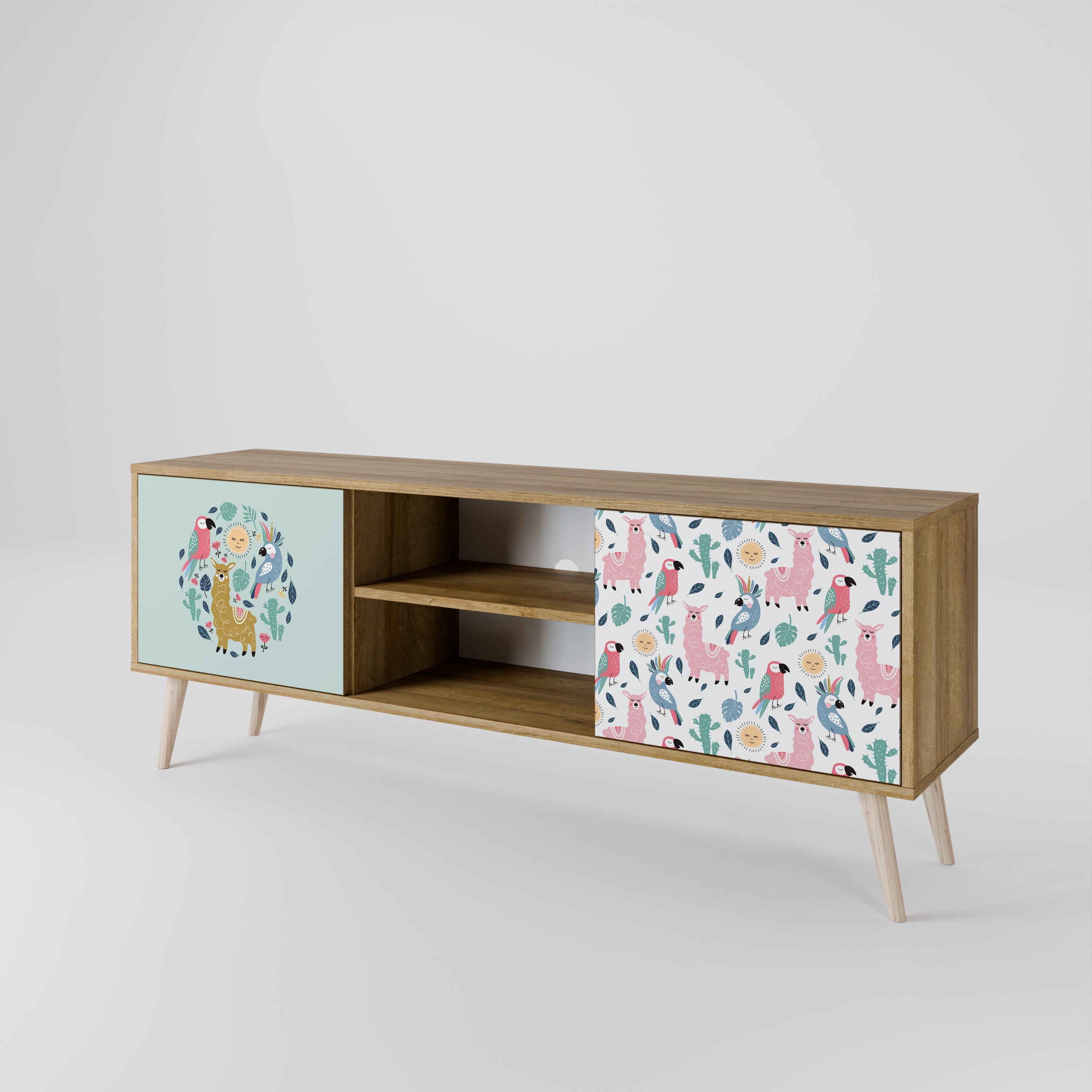COLORFUL ALPACAS 2-Door TV Cabinet