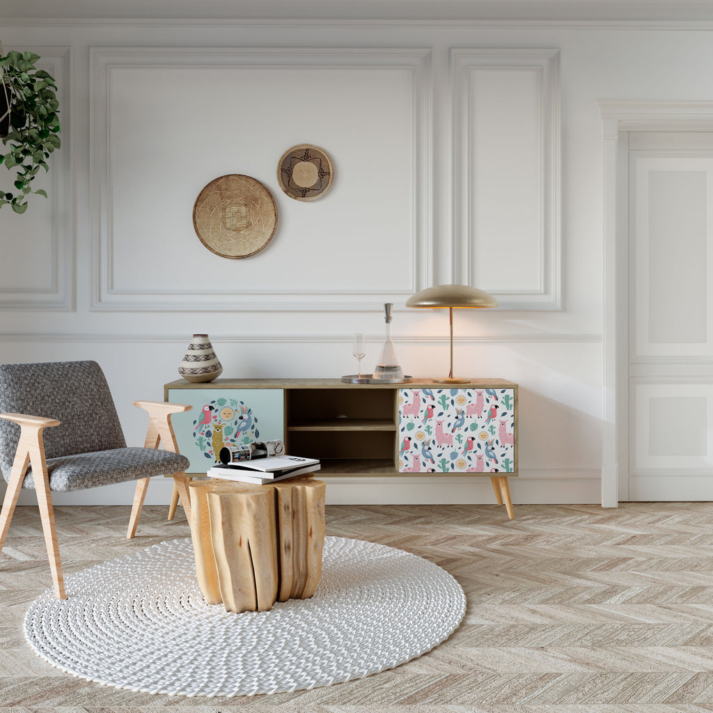 COLORFUL ALPACAS 2-Door TV Cabinet