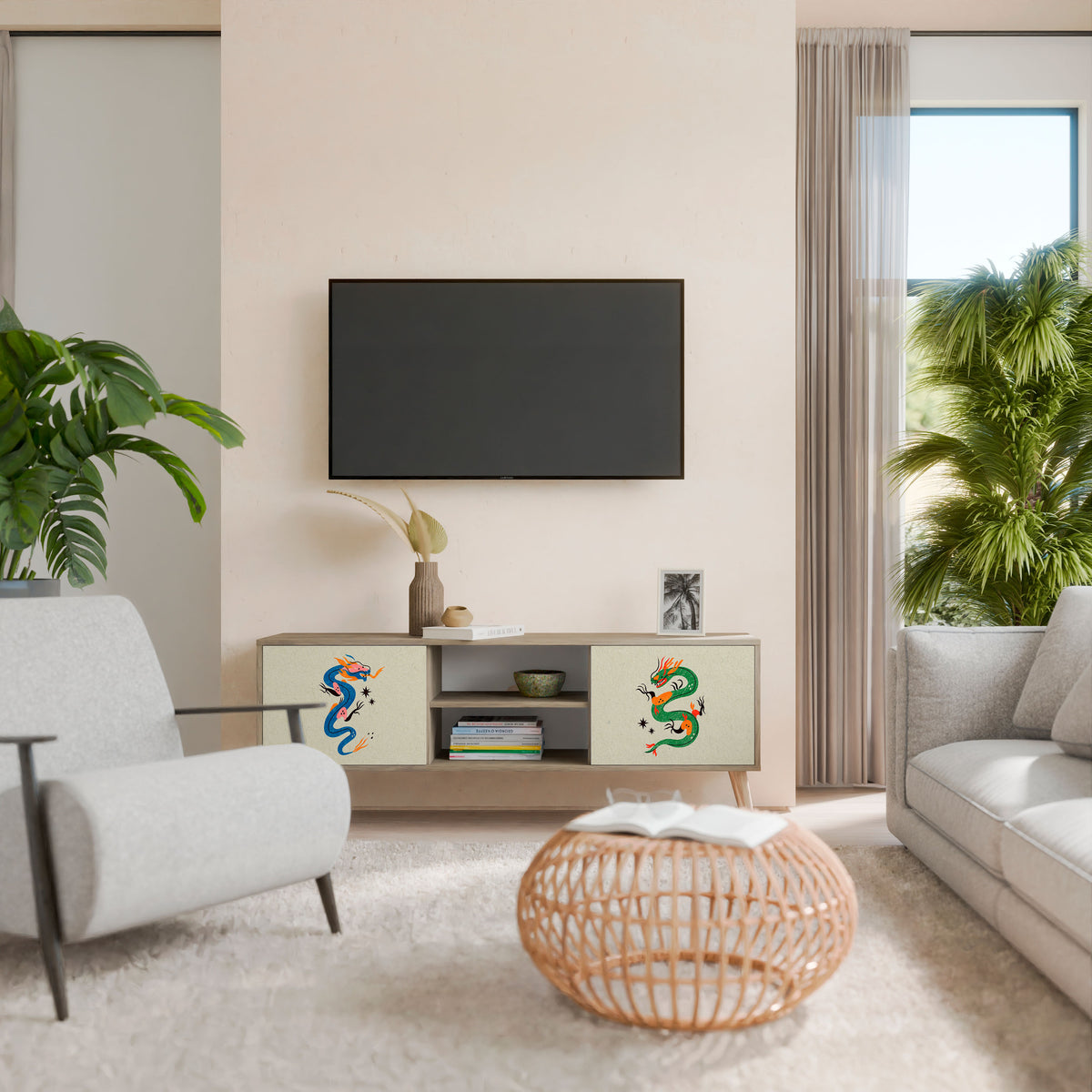 MYTHOLOGICAL CREATURES Dvoudveřový TV stolek