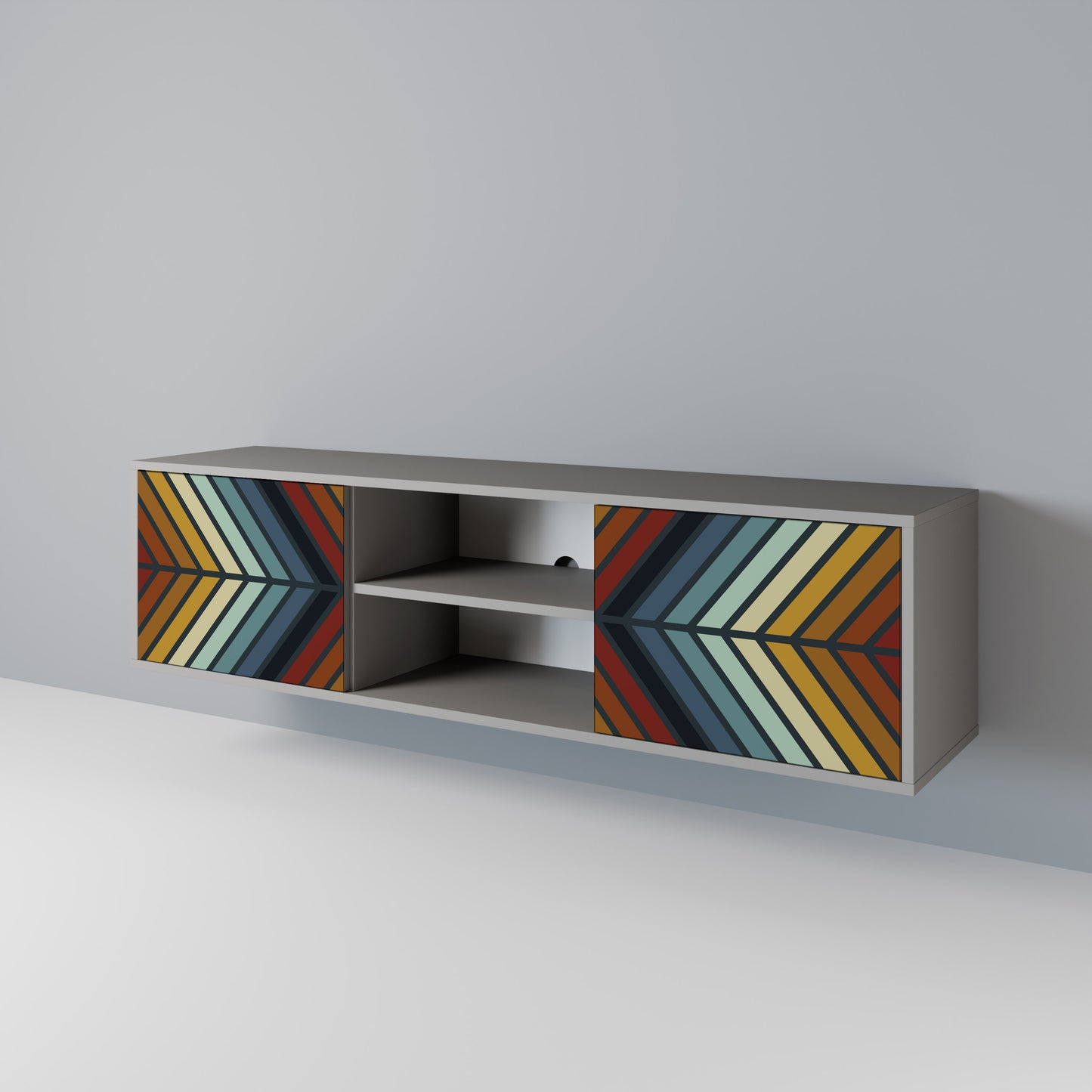 INDIGENOUS ZIGZAG Dvoudveřový TV stolek