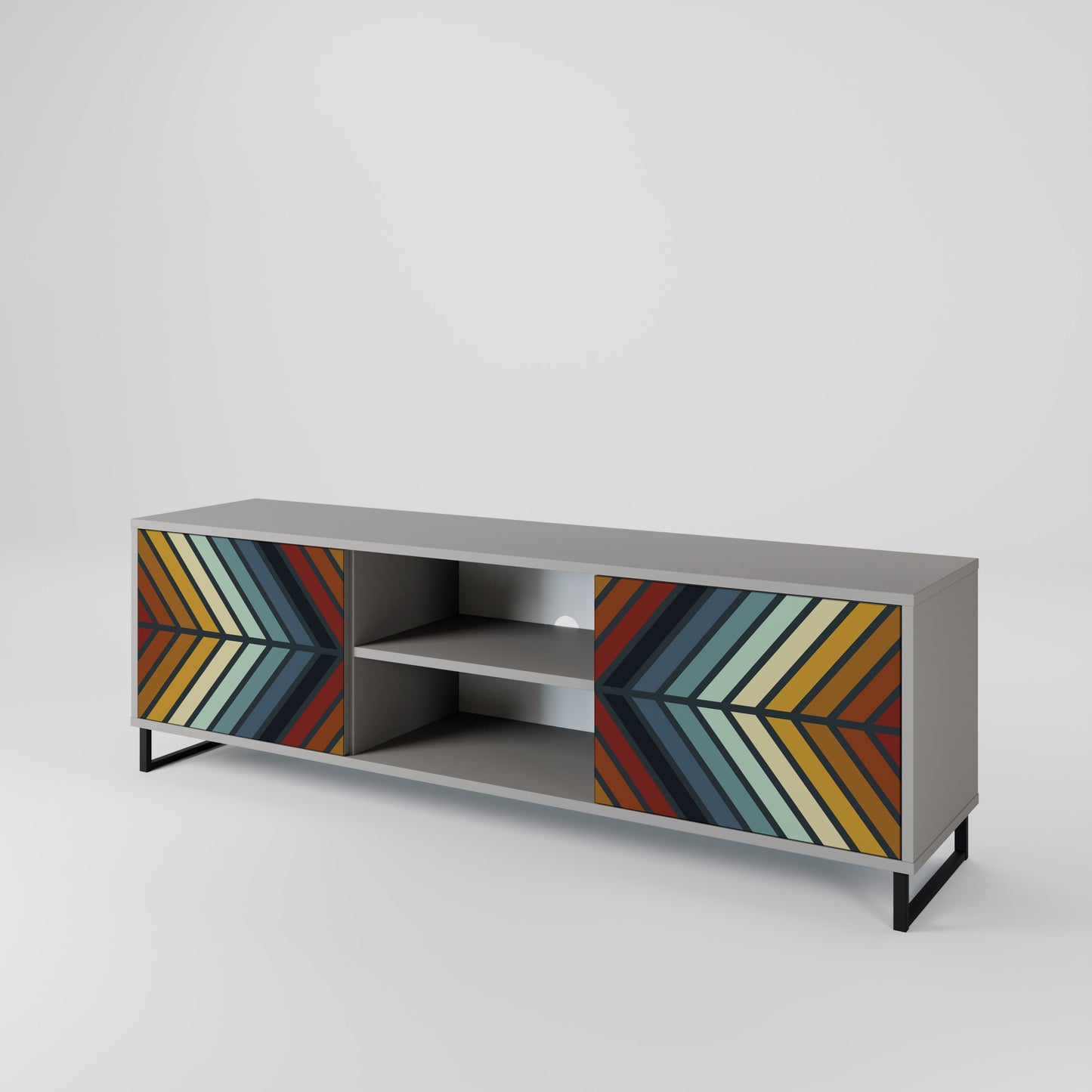 INDIGENOUS ZIGZAG Dvoudveřový TV stolek