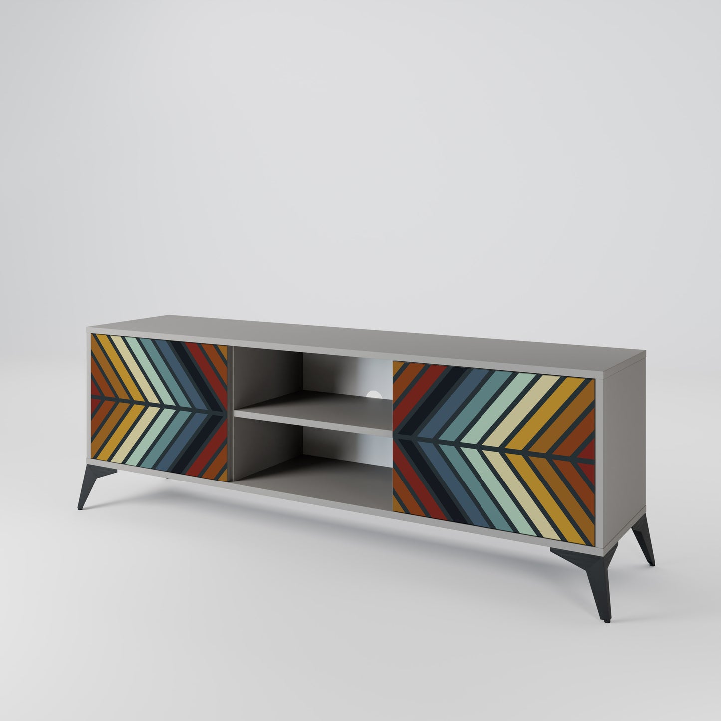 INDIGENOUS ZIGZAG Dvoudveřový TV stolek