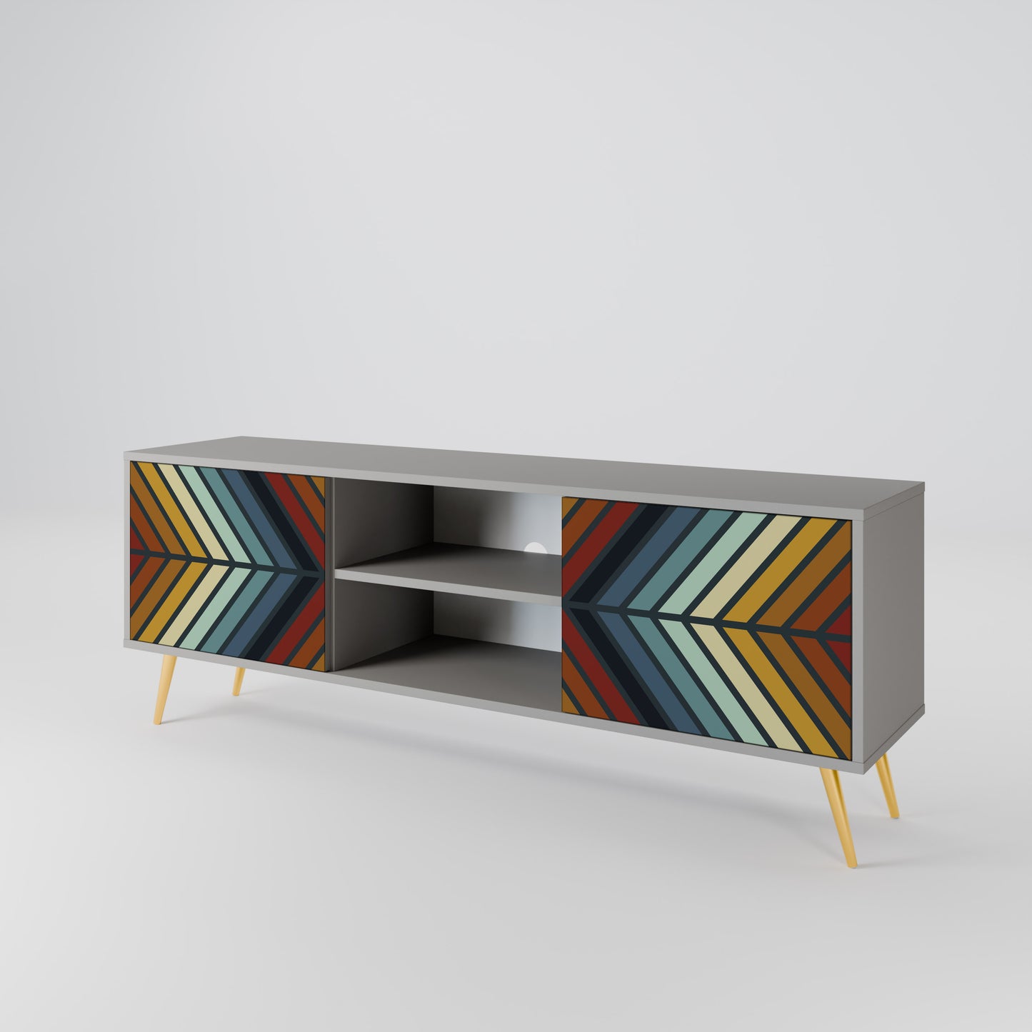 INDIGENOUS ZIGZAG Dvoudveřový TV stolek