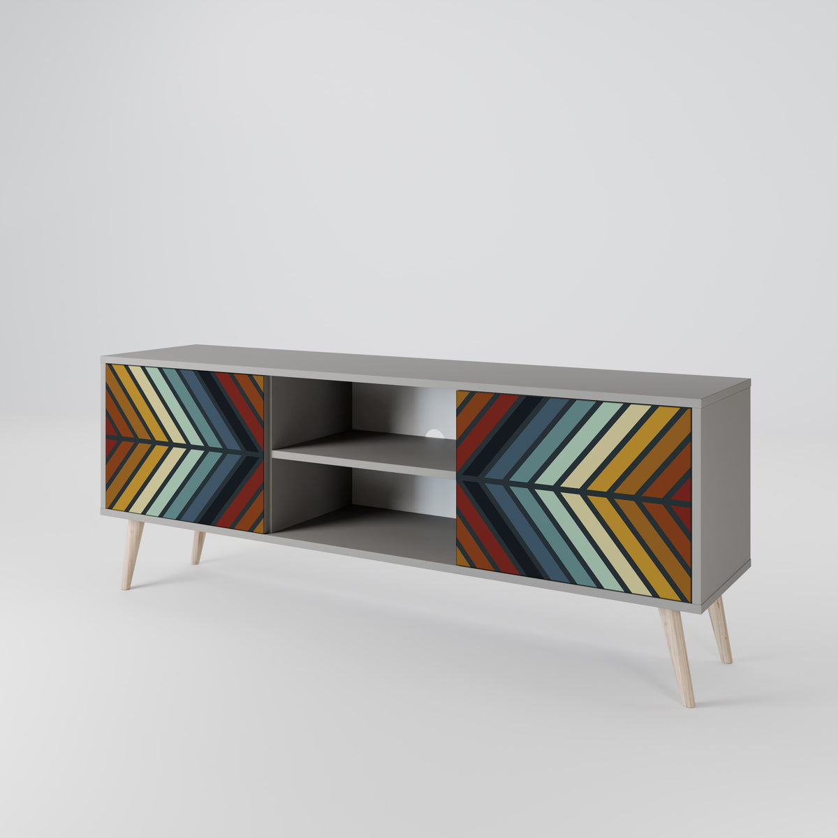 INDIGENOUS ZIGZAG Dvoudveřový TV stolek