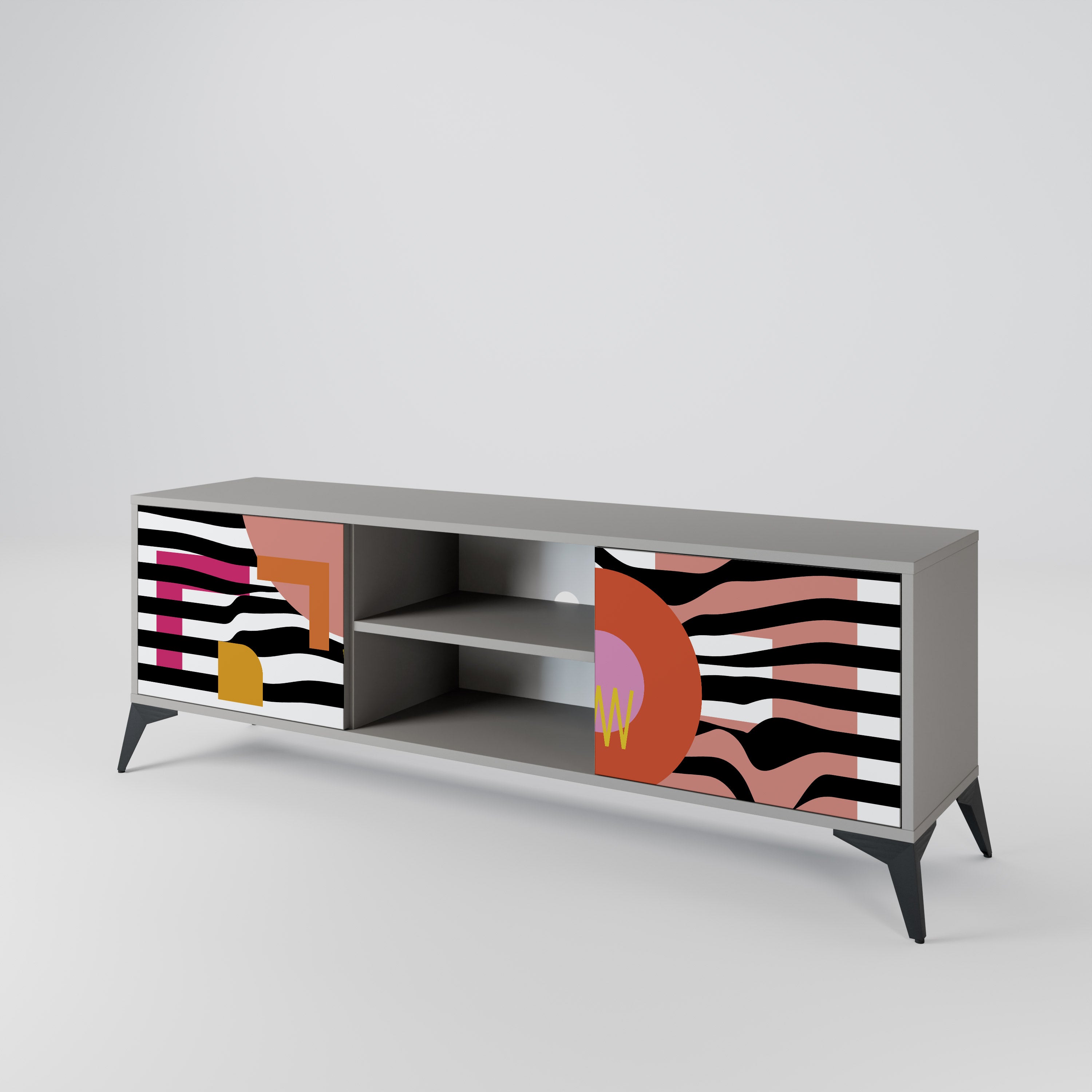 CHROMATIC ABSTRACT 2-Door TV Cabinet