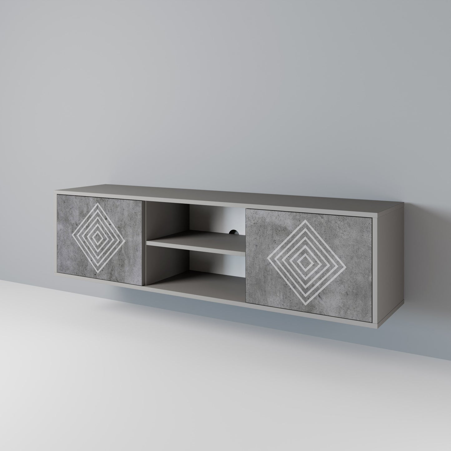 POLYGONAL ARTISTRY Dvoudveřový TV stolek
