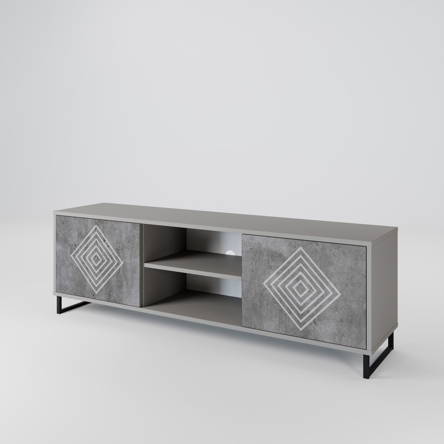 POLYGONAL ARTISTRY Dvoudveřový TV stolek