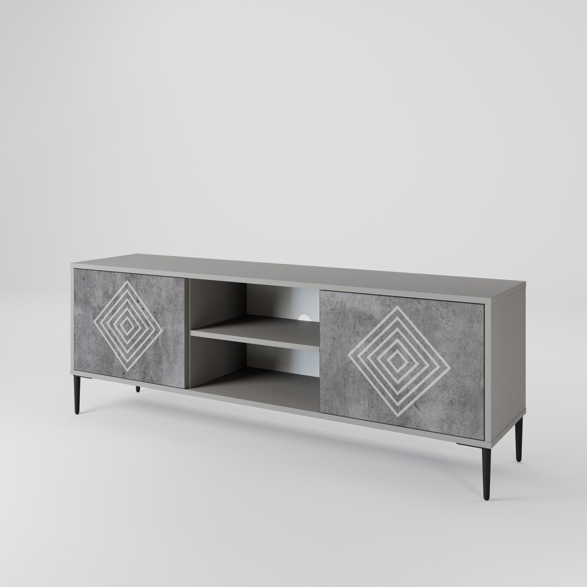 POLYGONAL ARTISTRY Dvoudveřový TV stolek