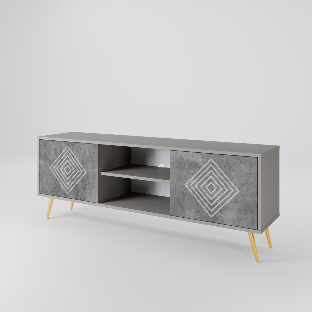 POLYGONAL ARTISTRY Dvoudveřový TV stolek