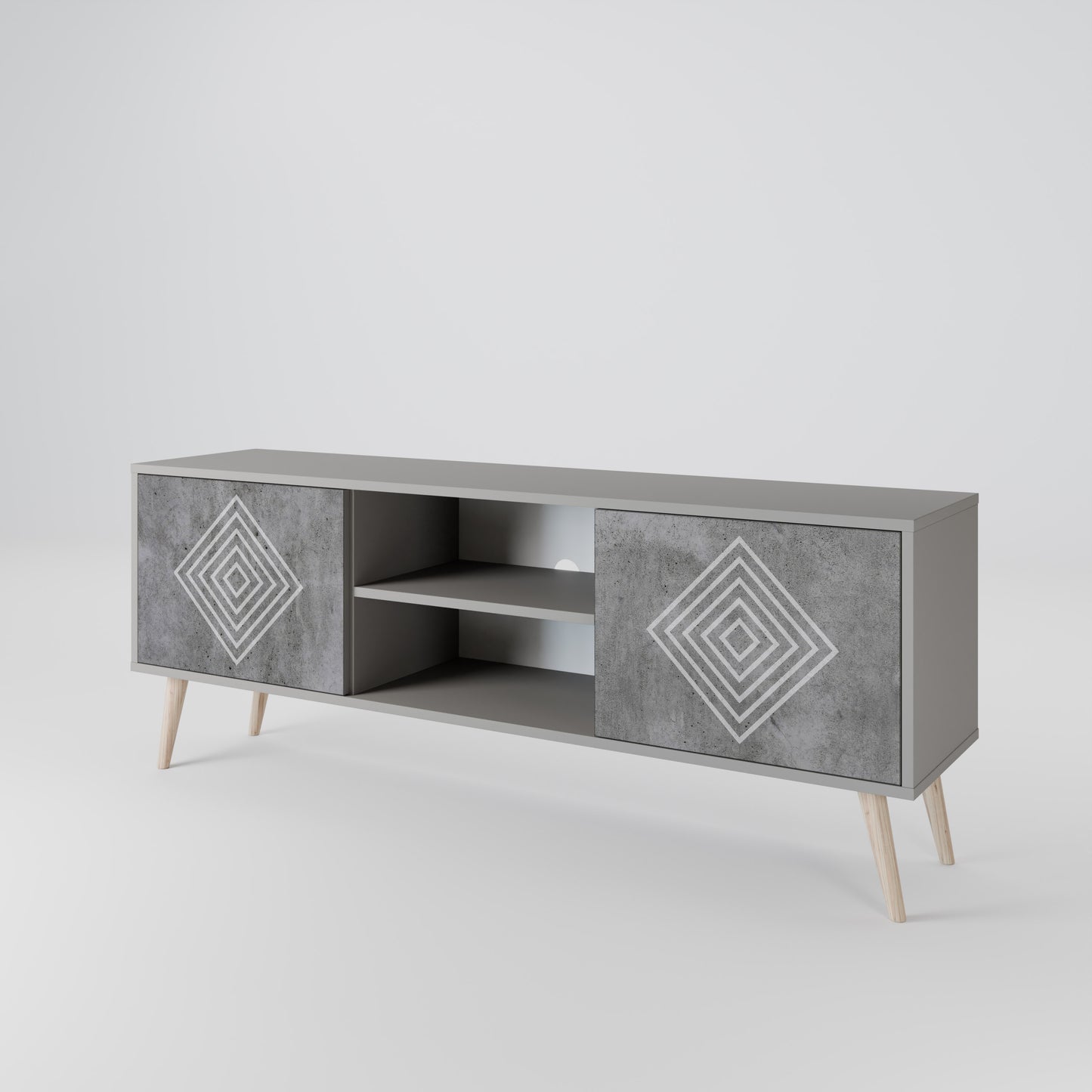POLYGONAL ARTISTRY Dvoudveřový TV stolek