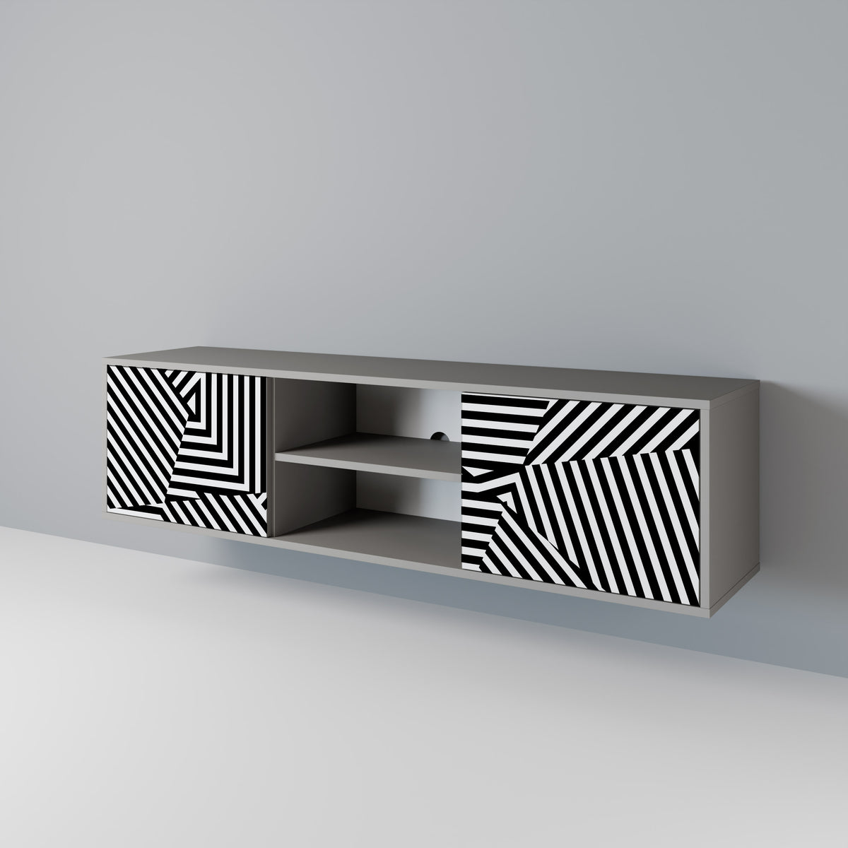 ILLUSIONARY LATTICE Dvoudveřový TV stolek