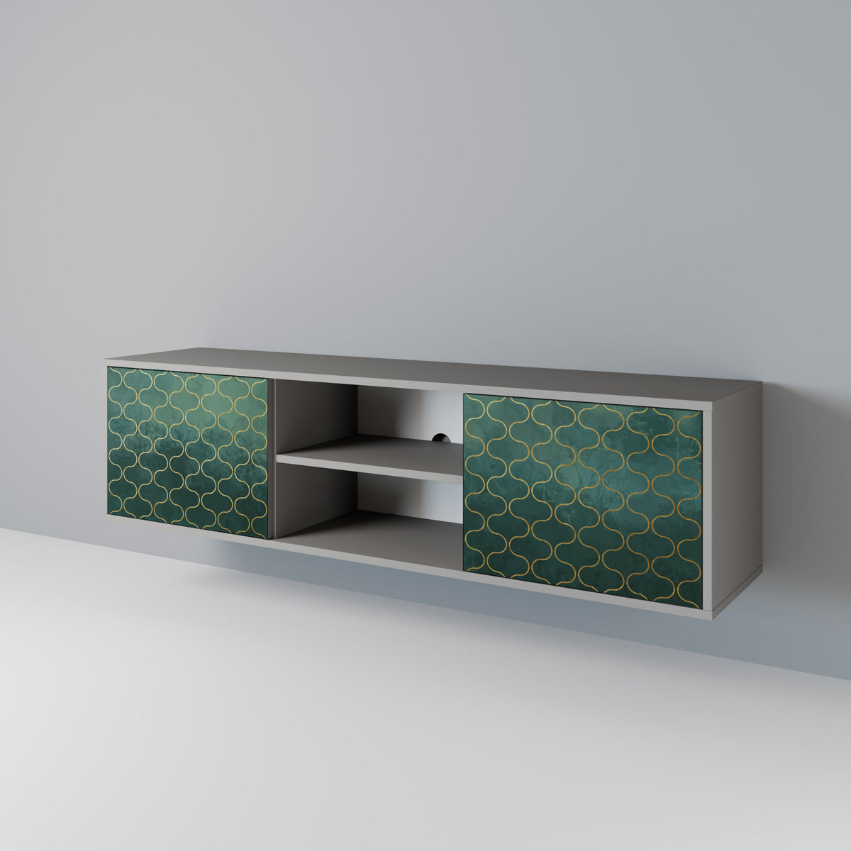 TESSELATED GREENERY Dvoudveřový TV stolek