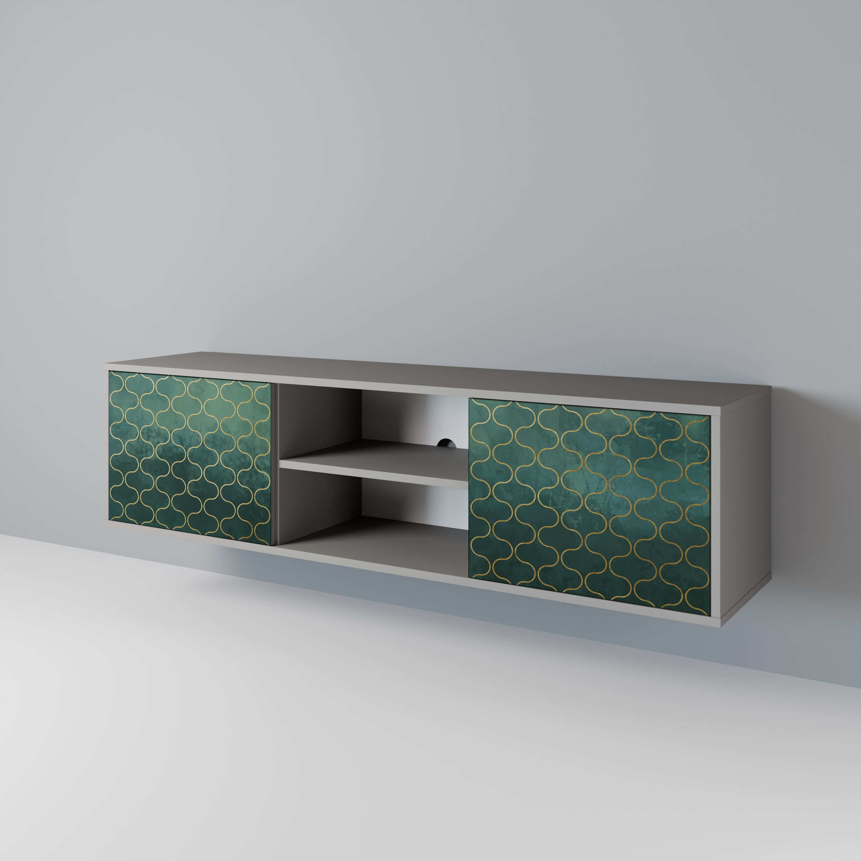 TESSELATED GREENERY Dvoudveřový TV stolek