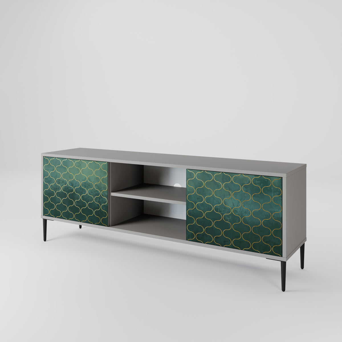 TESSELATED GREENERY Dvoudveřový TV stolek